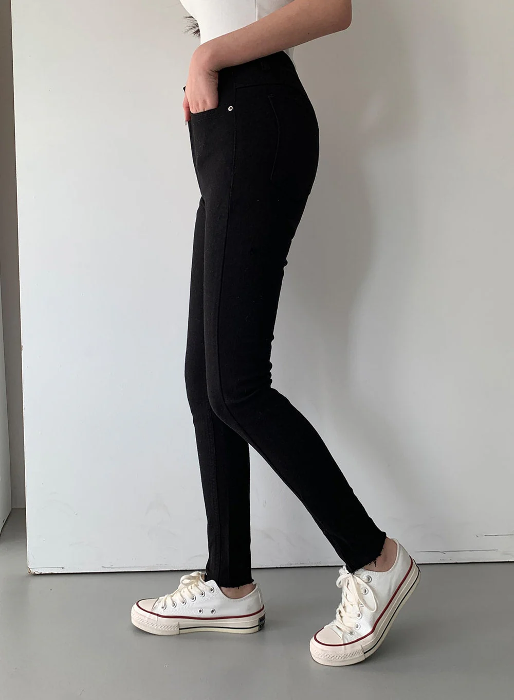 High Waist Cotton Skinny Pants J31 - Image 13