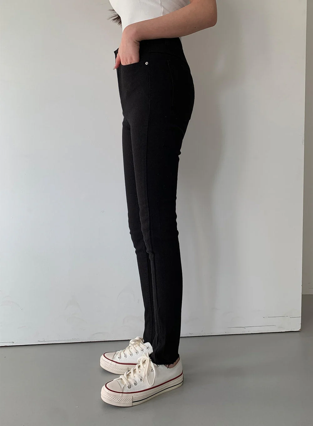 High Waist Cotton Skinny Pants J31 - Image 17