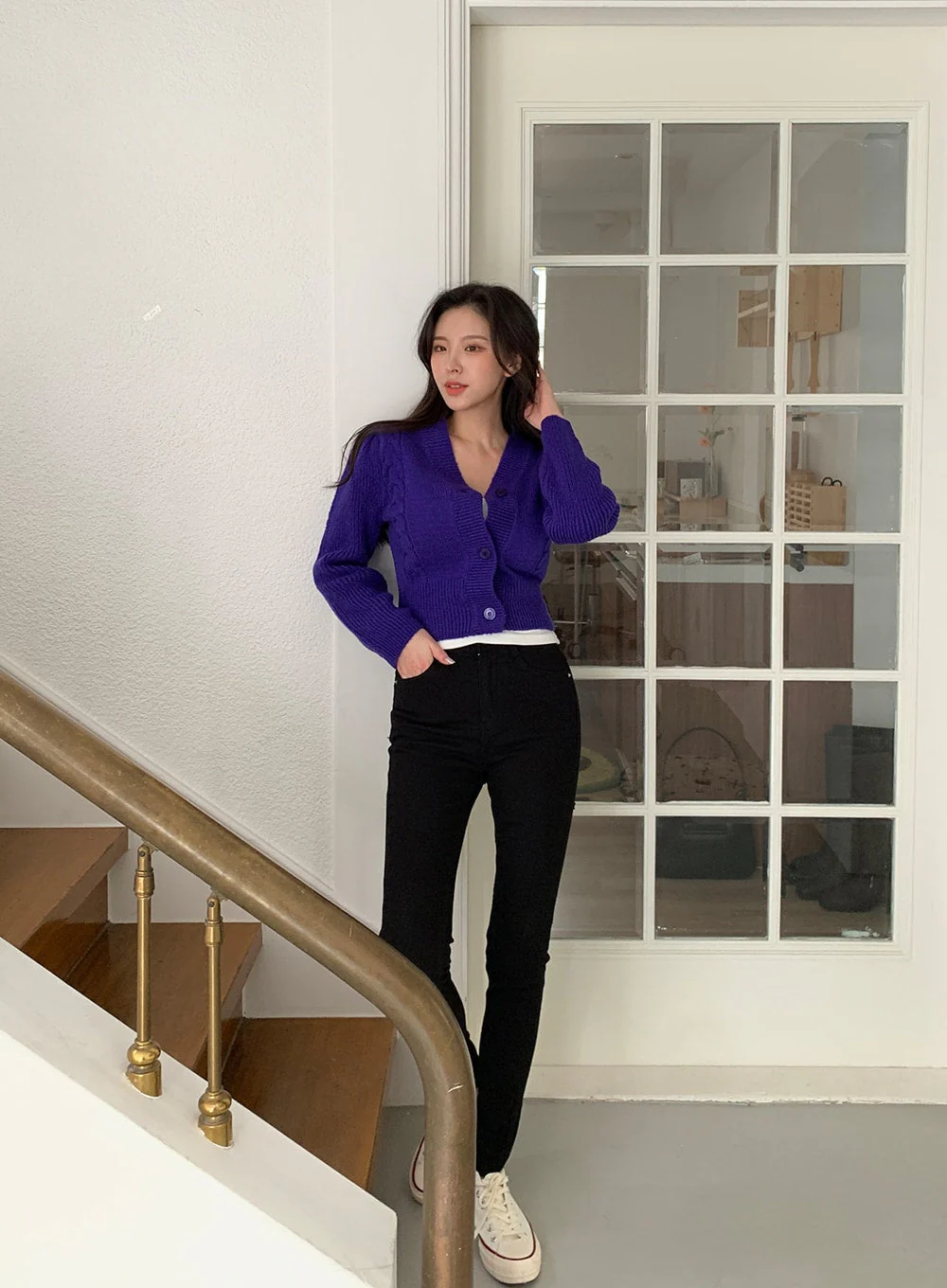 High Waist Cotton Skinny Pants J31 - Image 4