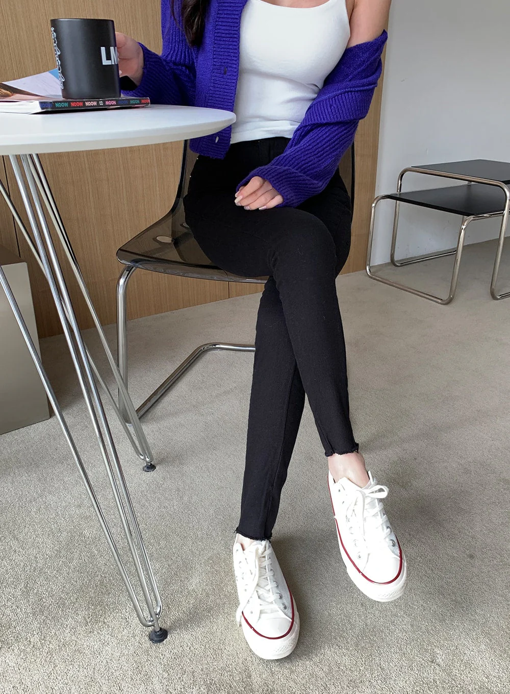 High Waist Cotton Skinny Pants J31 - Image 5
