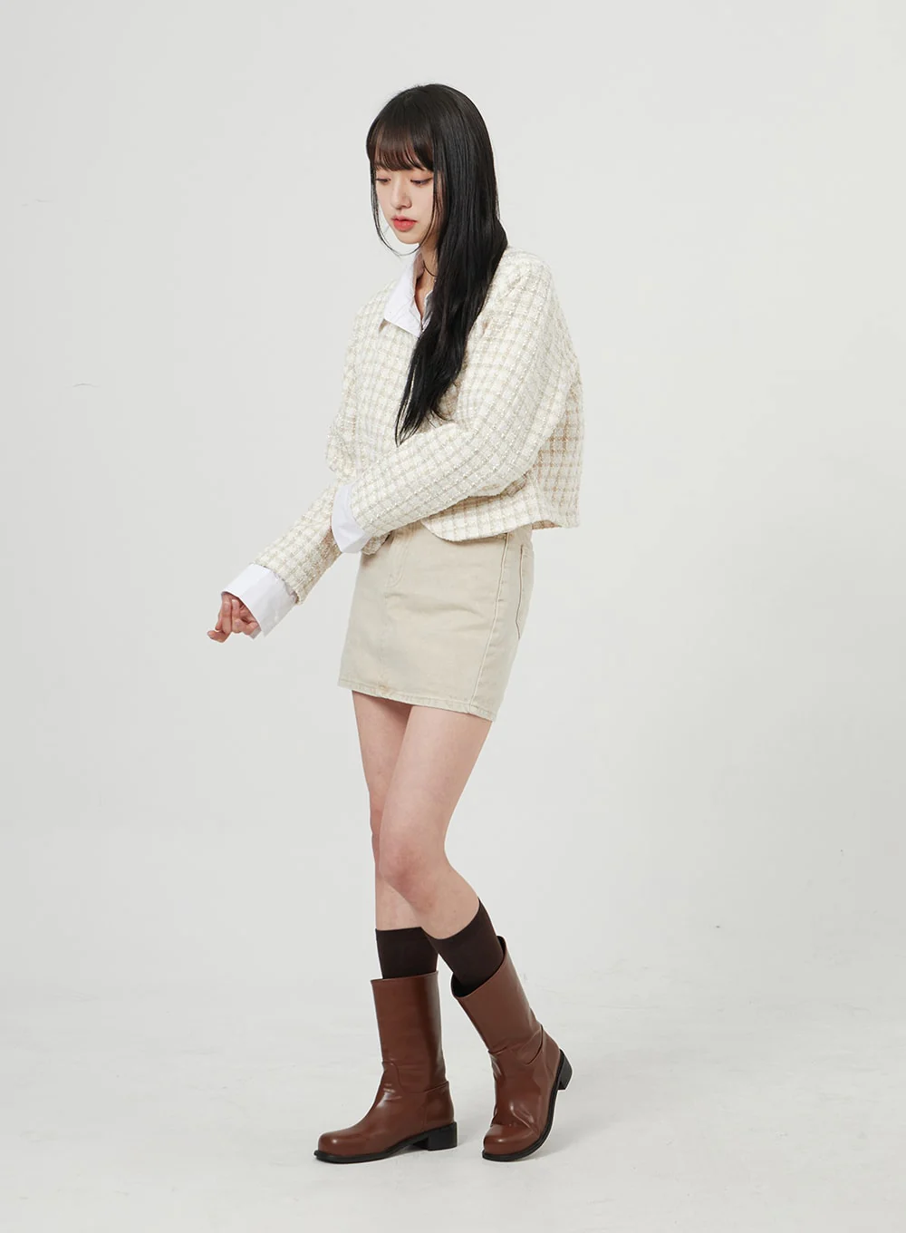 High Waist Cotton Skort OF328 - Image 10