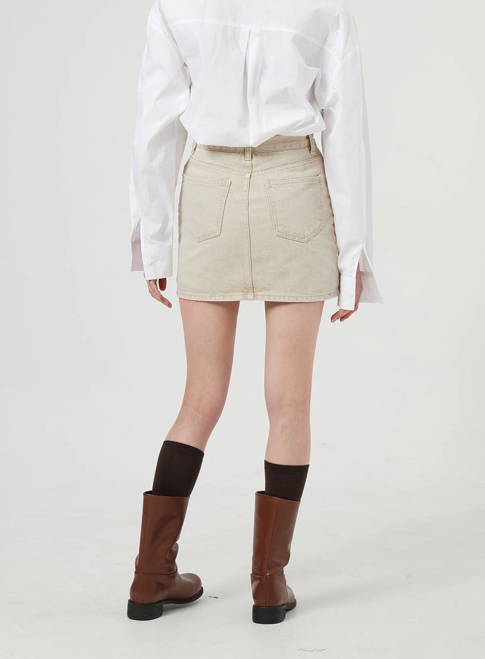 High Waist Cotton Skort OF328 - Image 2