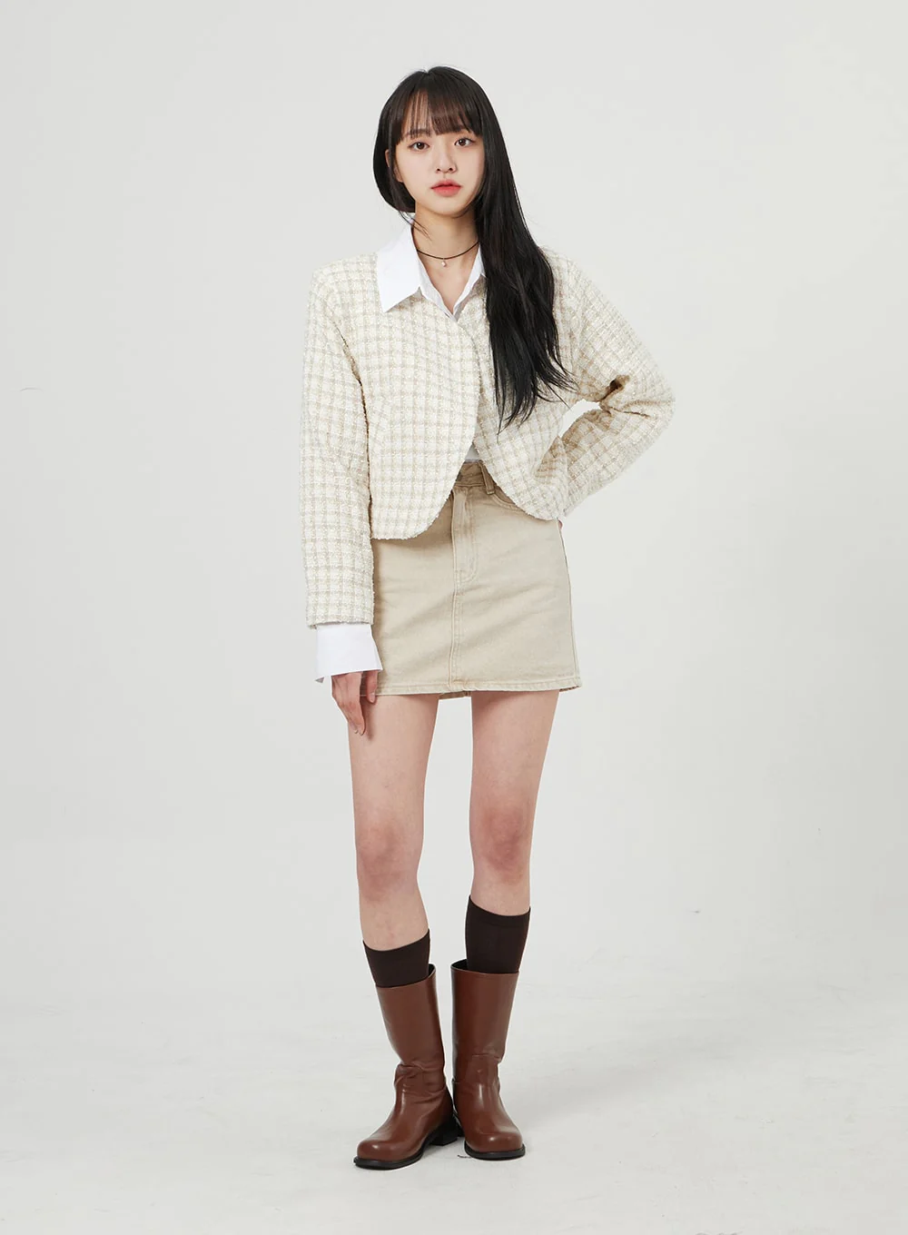 High Waist Cotton Skort OF328 - Image 4