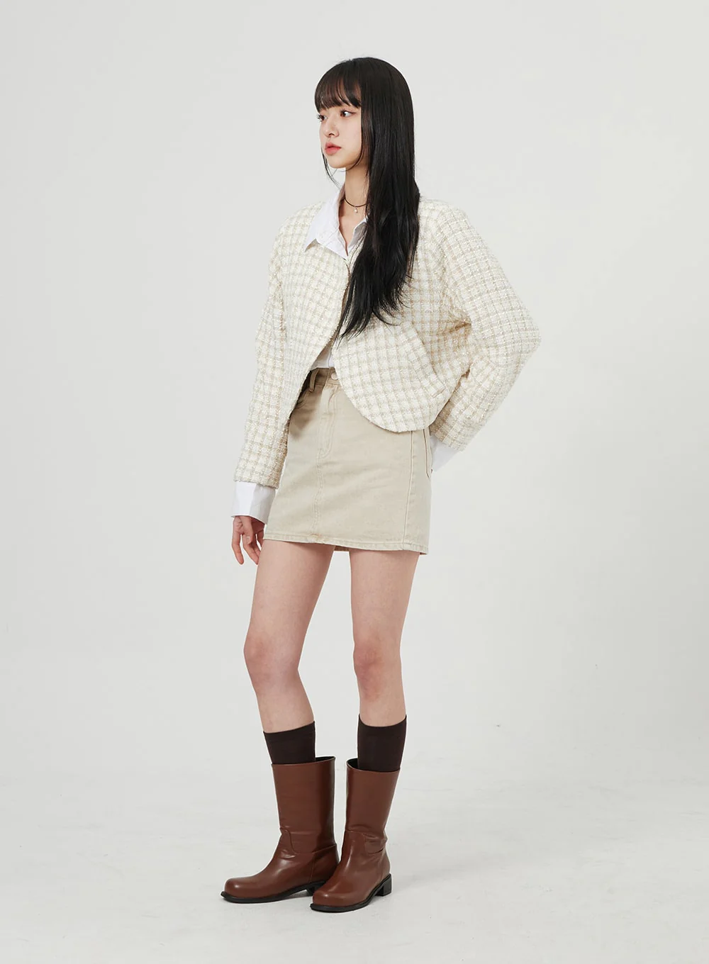High Waist Cotton Skort OF328 - Image 7