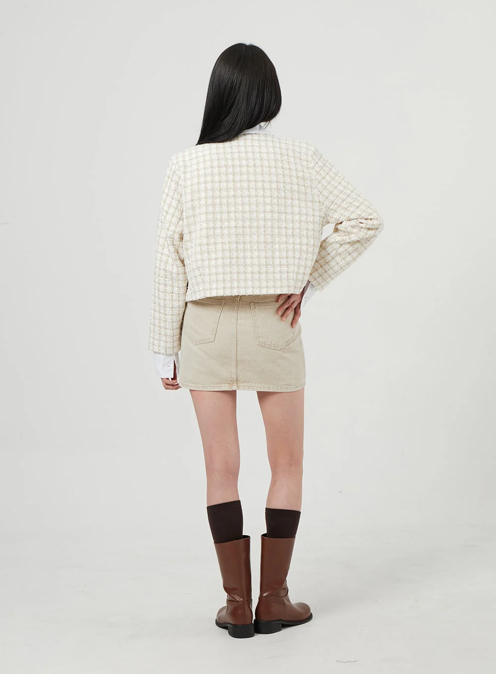 High Waist Cotton Skort OF328 - Image 8