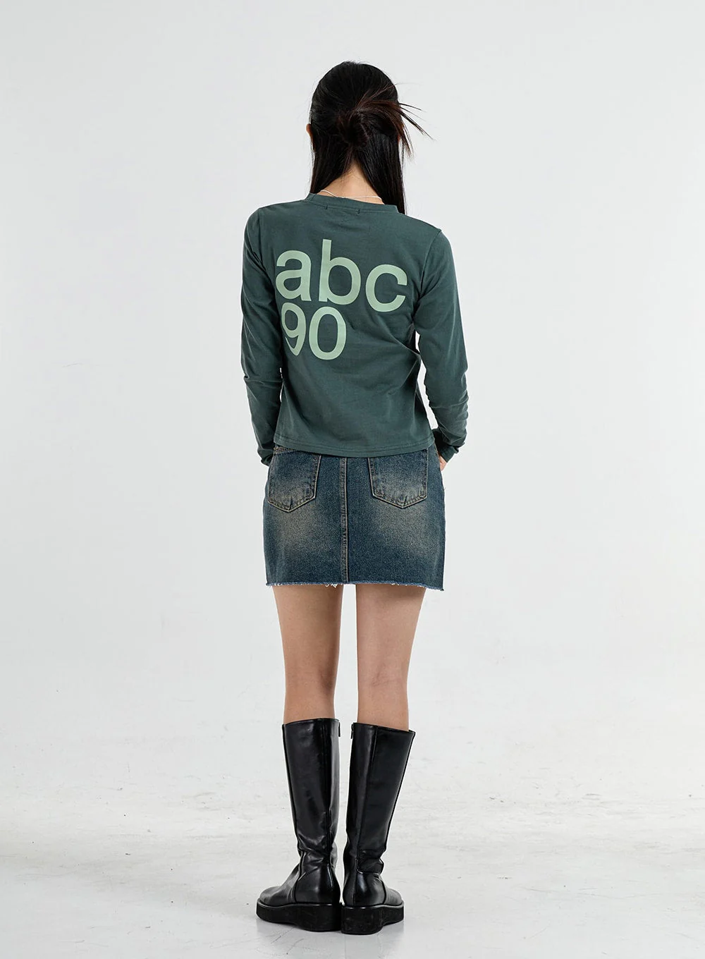 High Waist Denim Pencil Skirt CO11 - Image 12