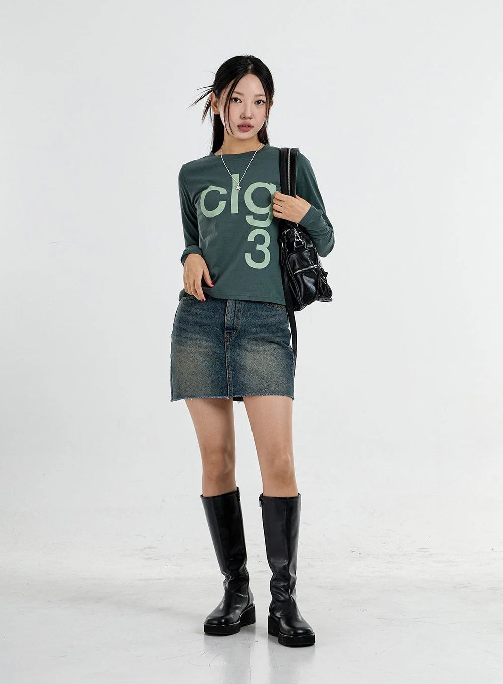 High Waist Denim Pencil Skirt CO11 - Image 3