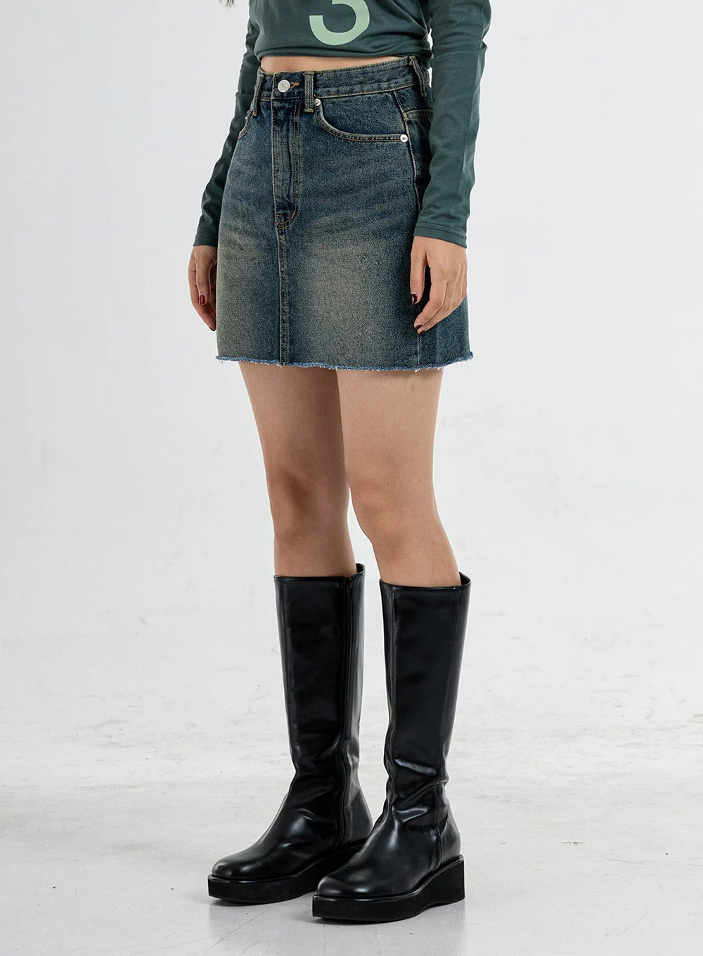 High Waist Denim Pencil Skirt CO11 - Image 5