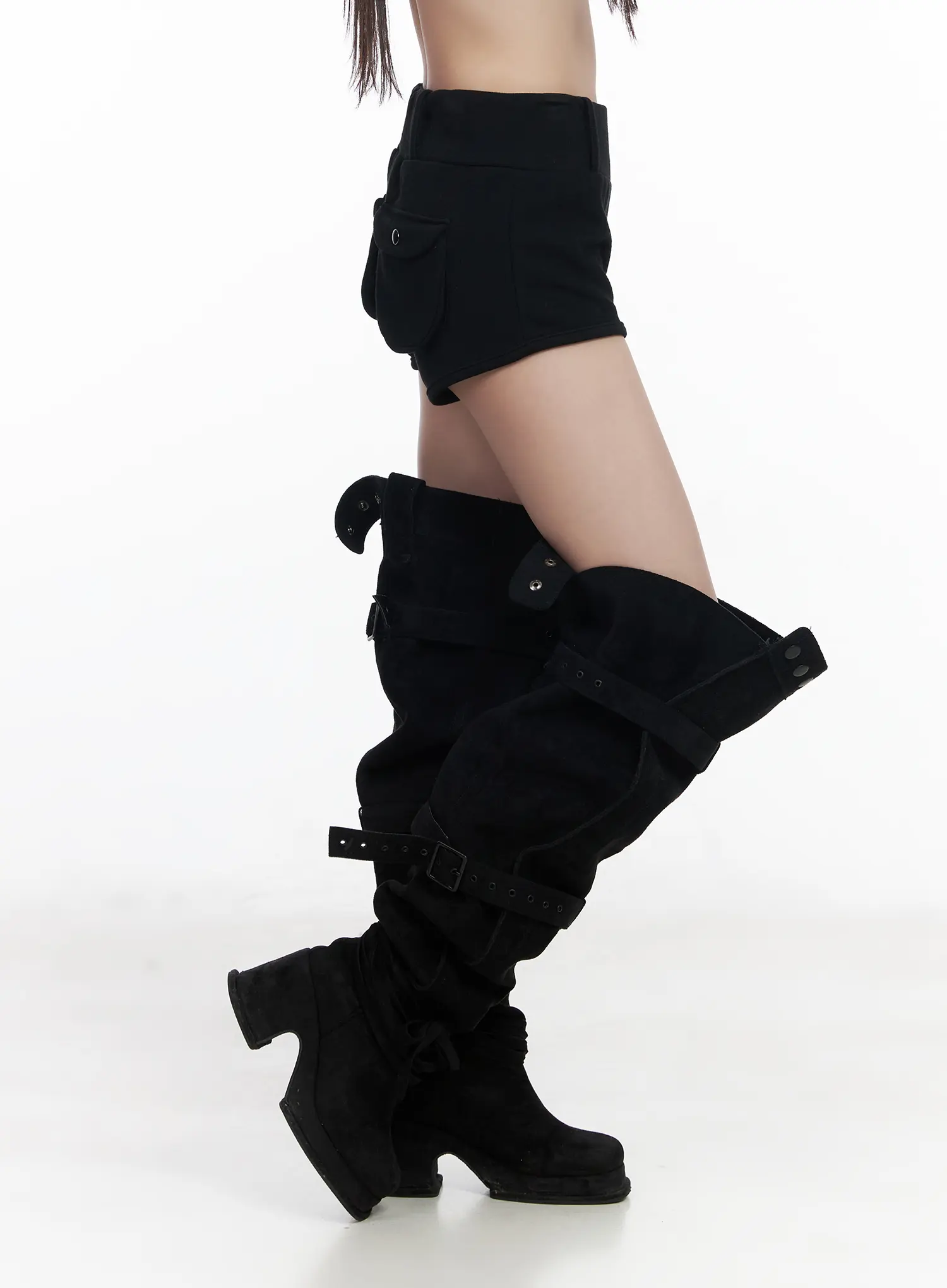 High-Waist Flap Pocket Shorts CF523 - Image 3