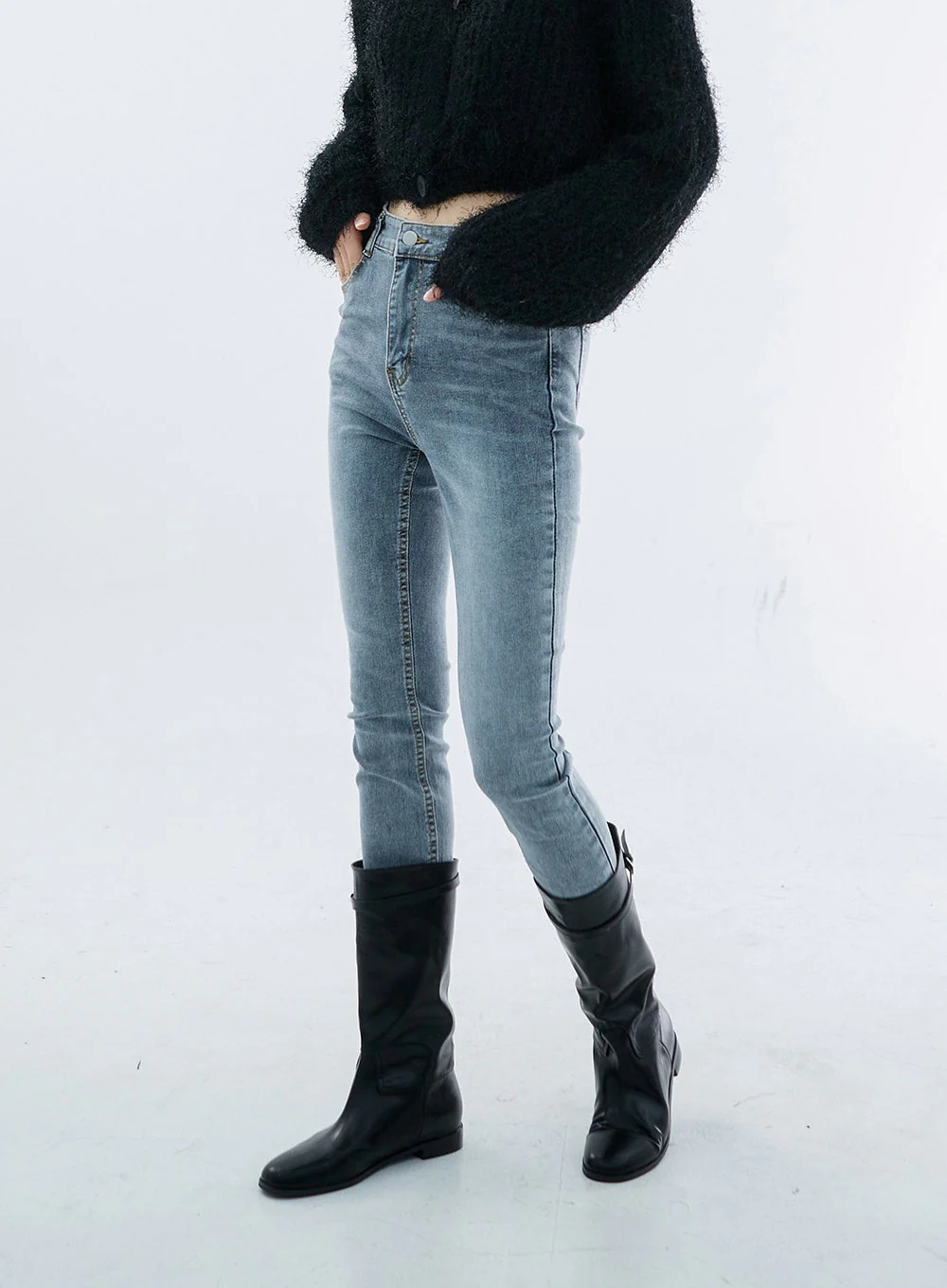 High Waist Long Skinny Pants OO04 - Image 3