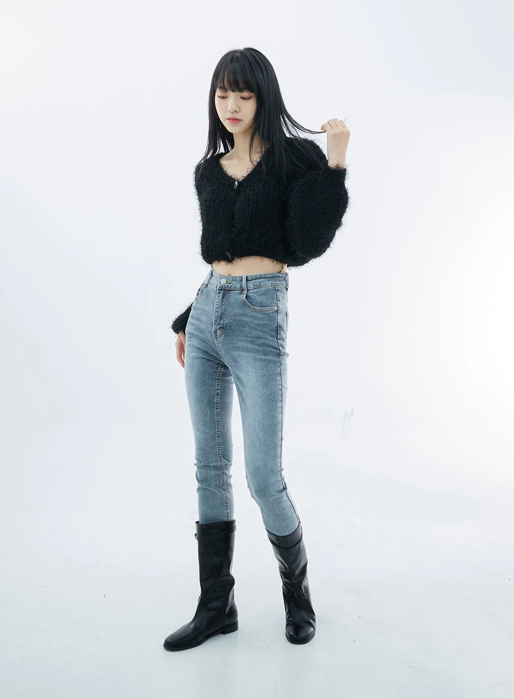 High Waist Long Skinny Pants OO04 - Image 8