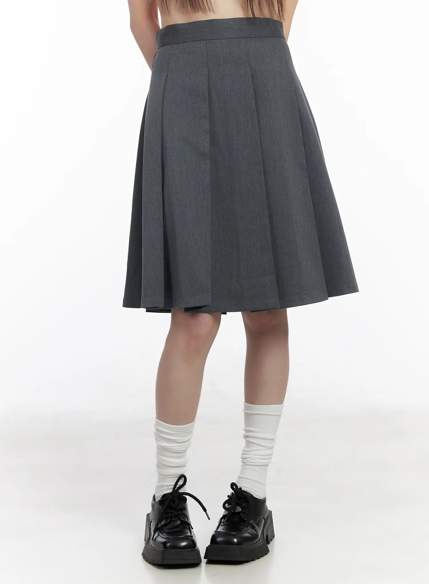 High-Waist Pleated Midi Skirt CM525