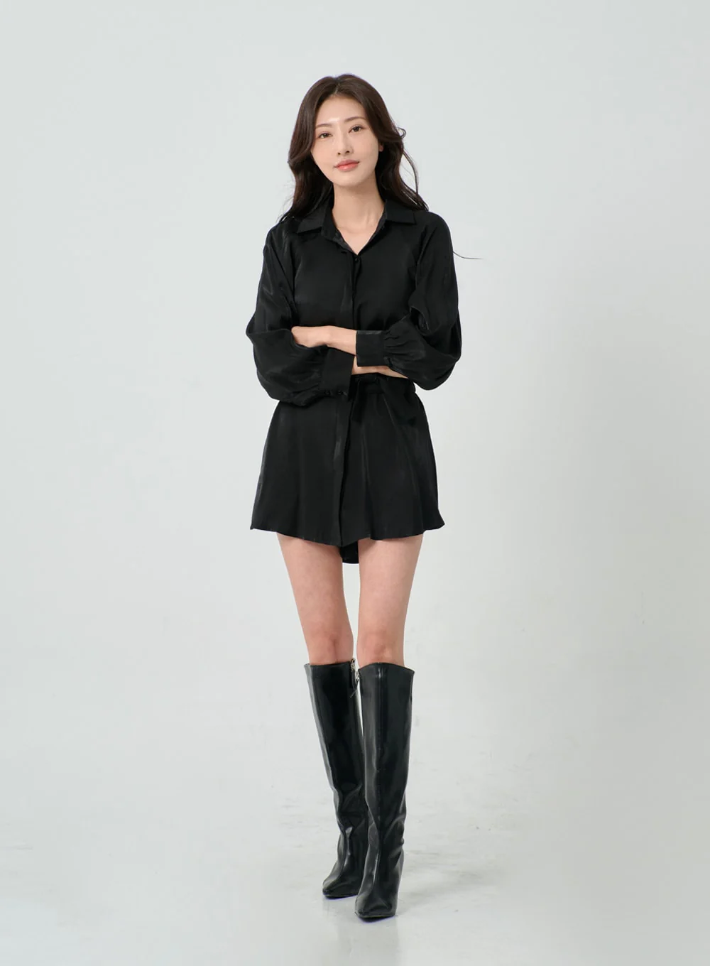 High Waist Ribbon Shirt And Pants Set IN08 - Image 11