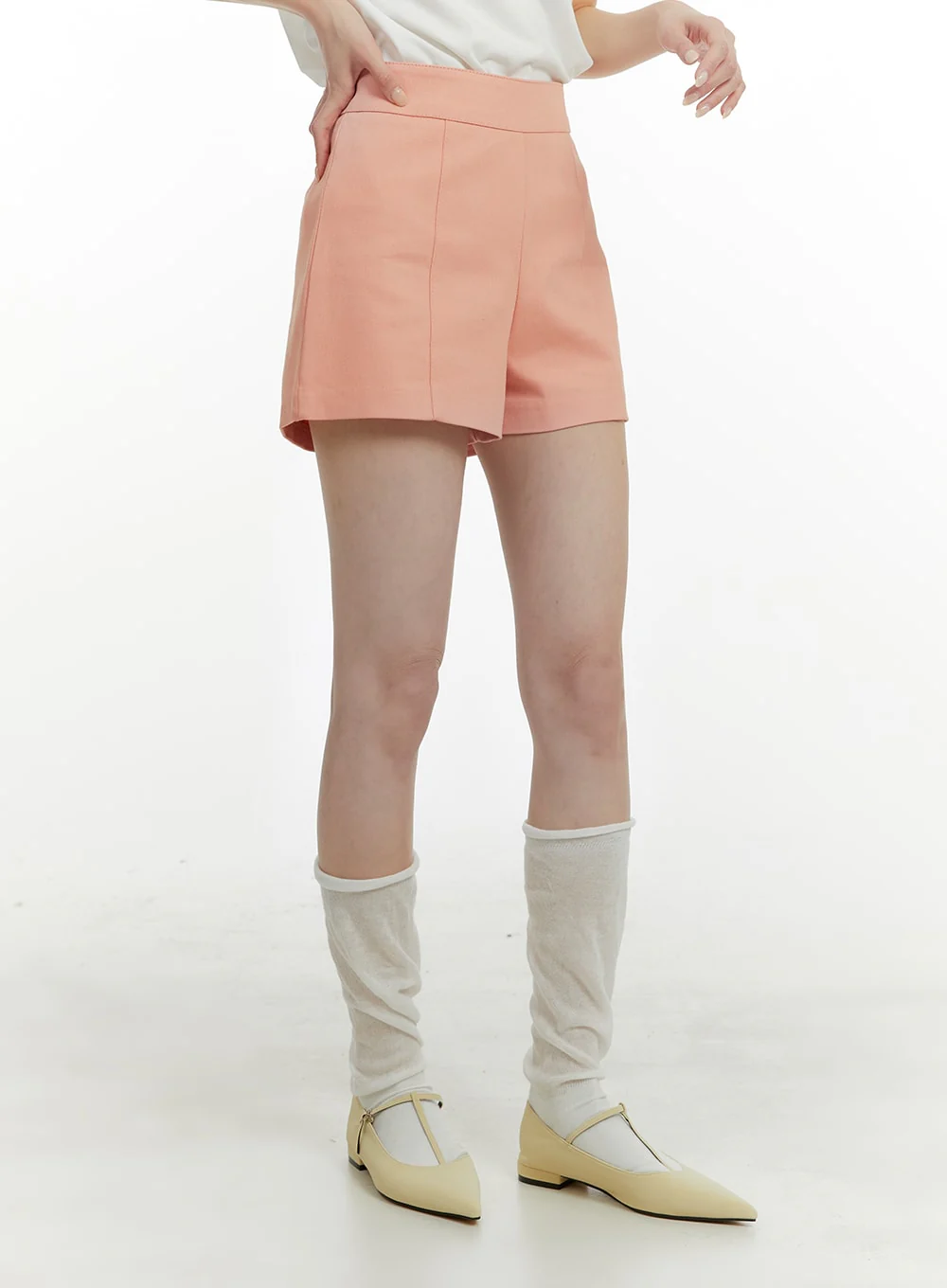 High Waist Solid Shorts OA405 - Image 6