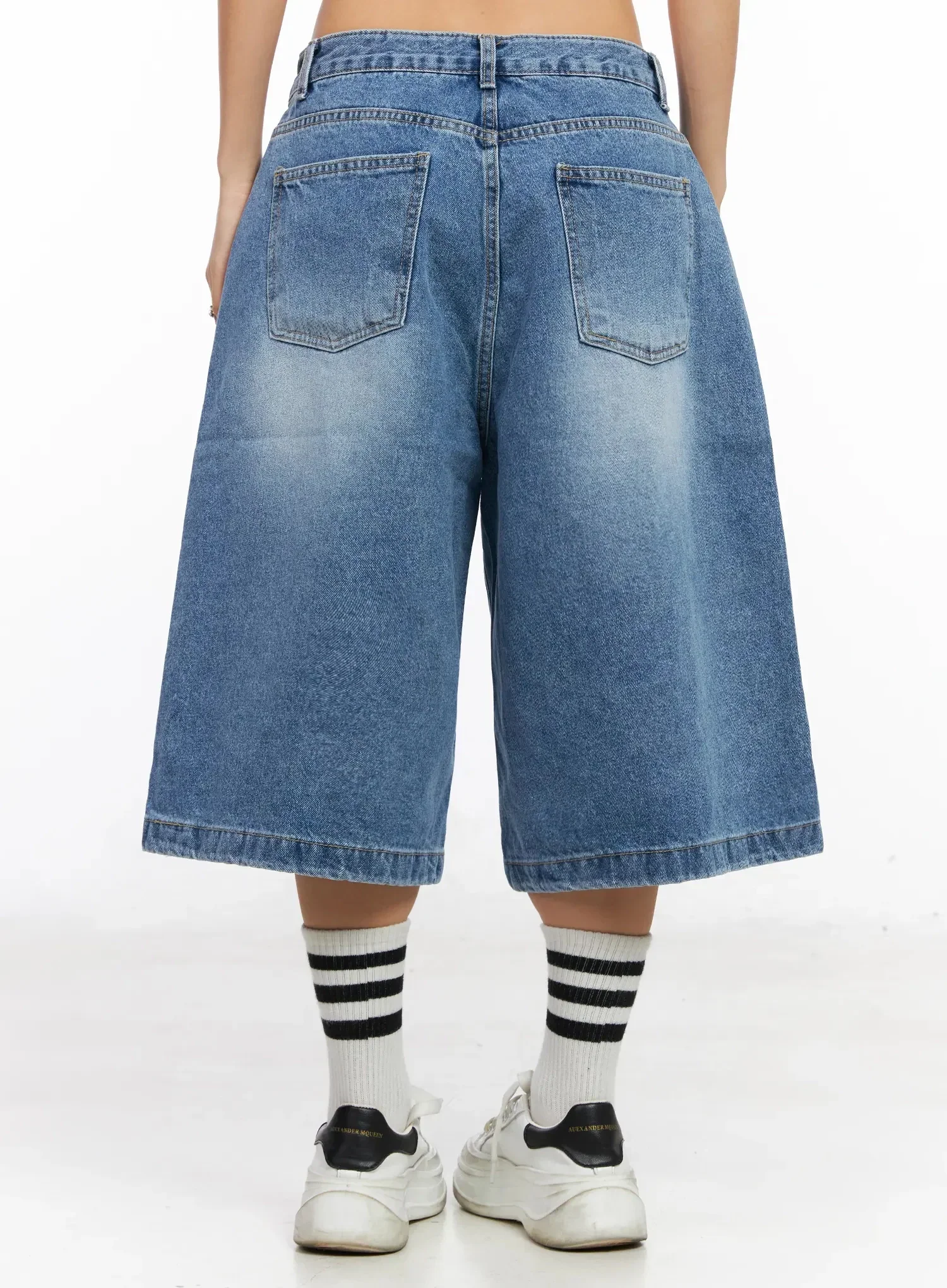 High-Waist Washed Wide-Leg Jorts IA507 - Image 14
