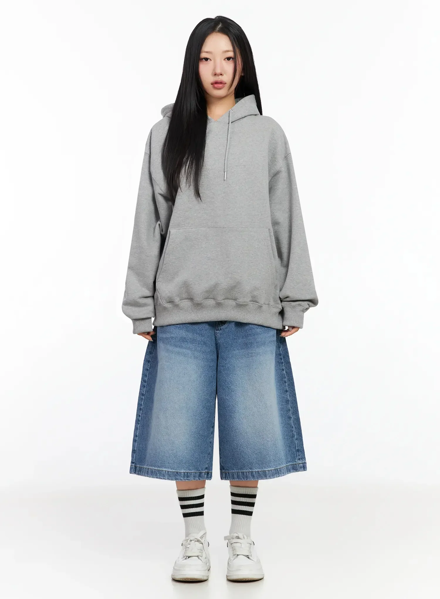 High-Waist Washed Wide-Leg Jorts IA507 - Image 7