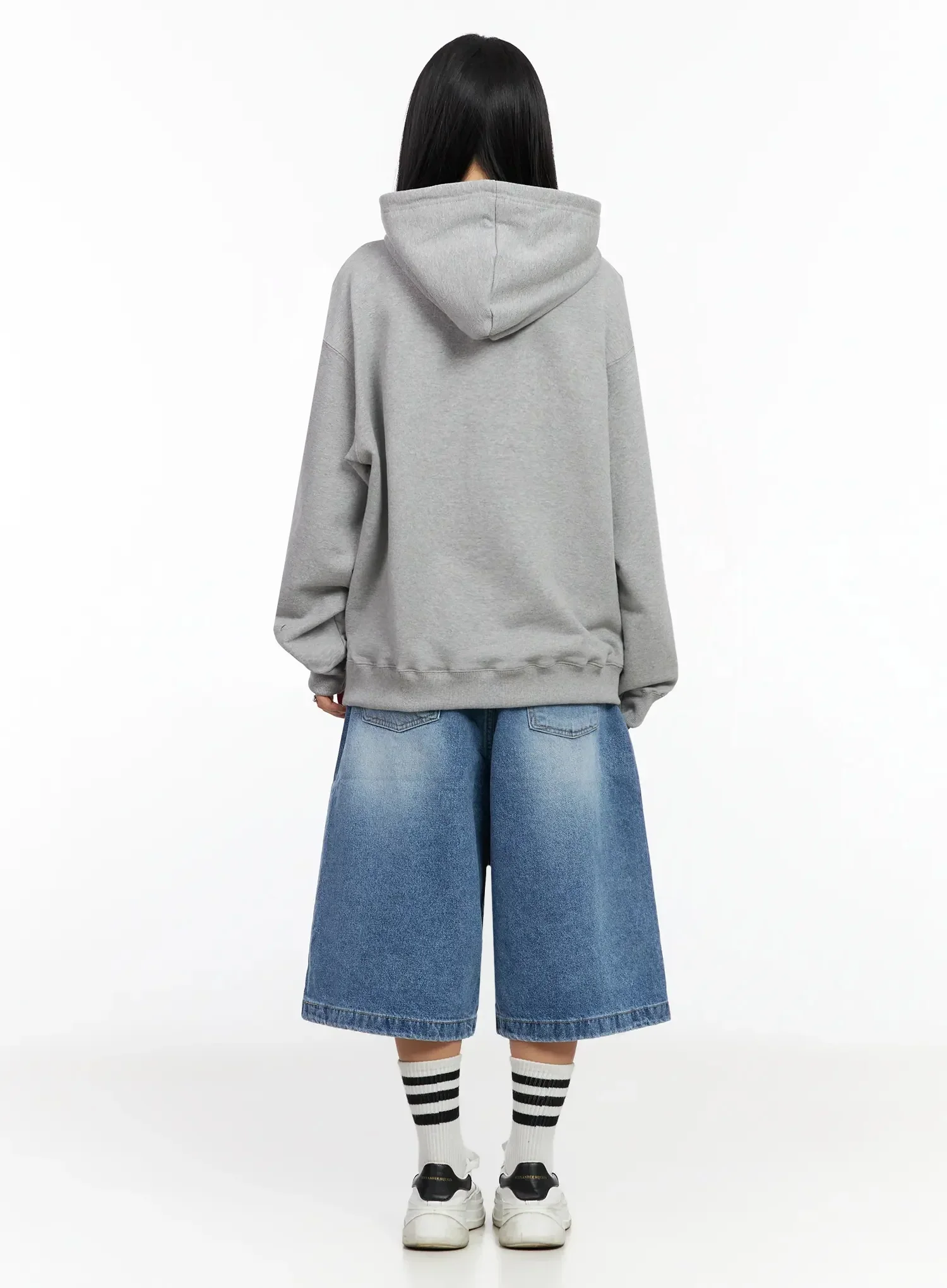 High-Waist Washed Wide-Leg Jorts IA507 - Image 9