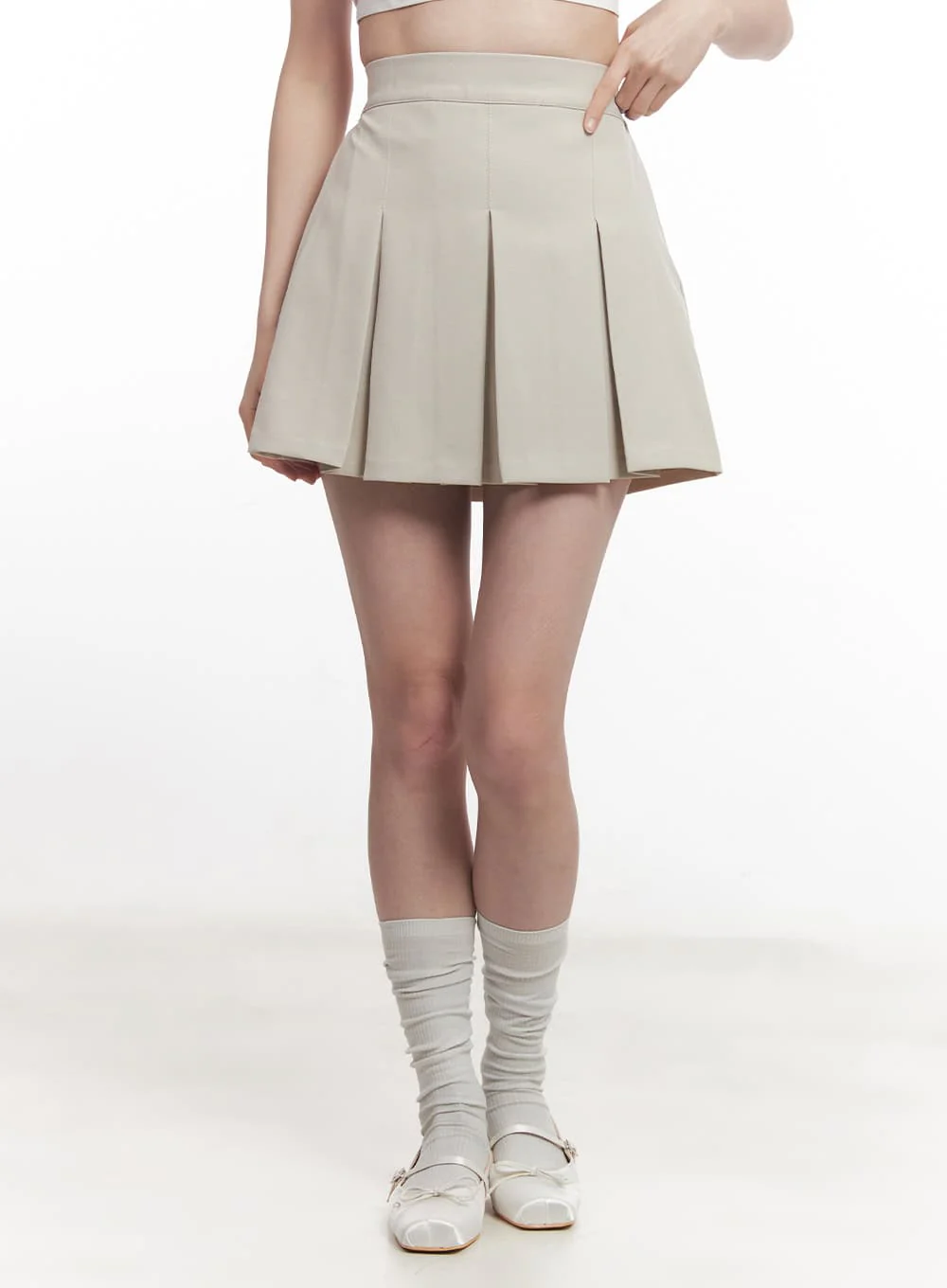 High-Waisted Pleated Mini Skirt CA502