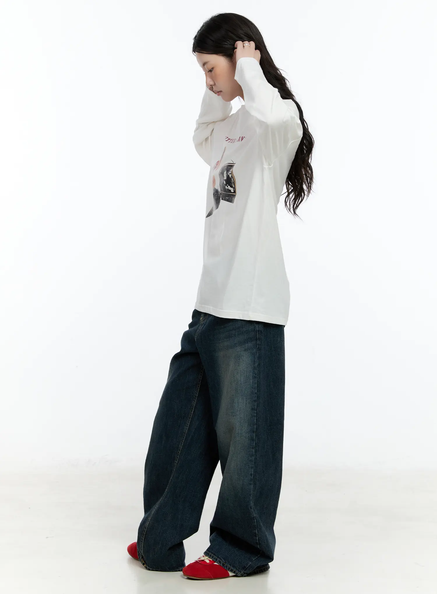Hunter Washed Wide Leg Jeans CN517 - Image 6