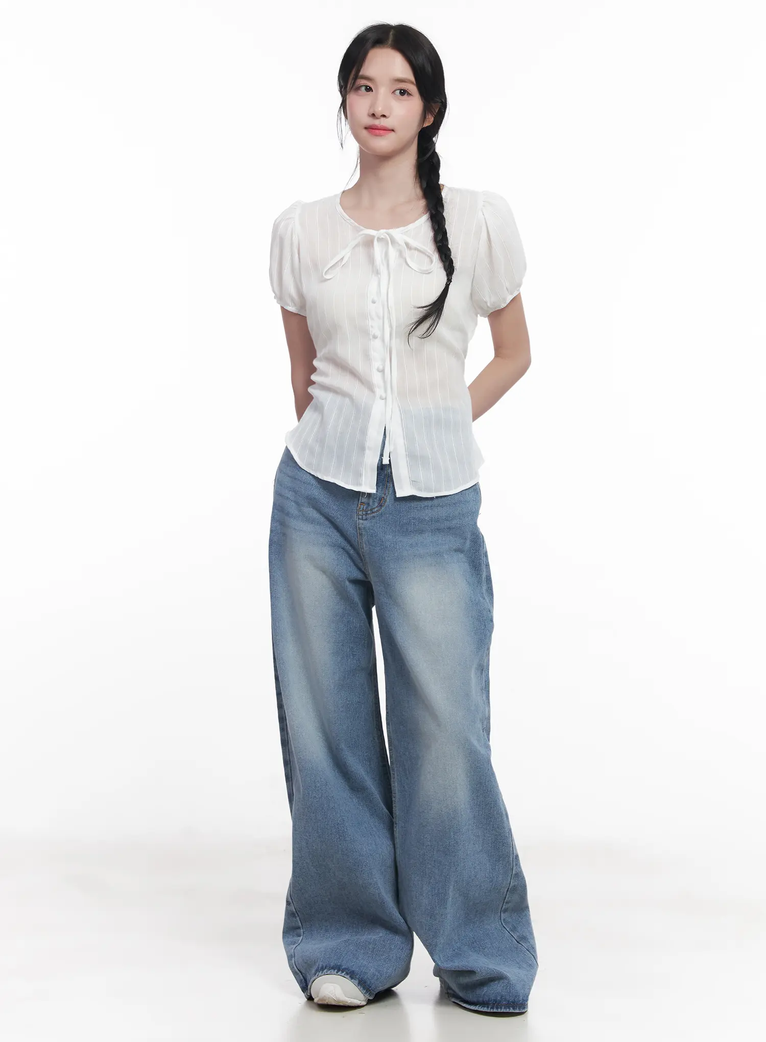 Hyorin Washed Wide-Leg Jeans CU523 - Image 2