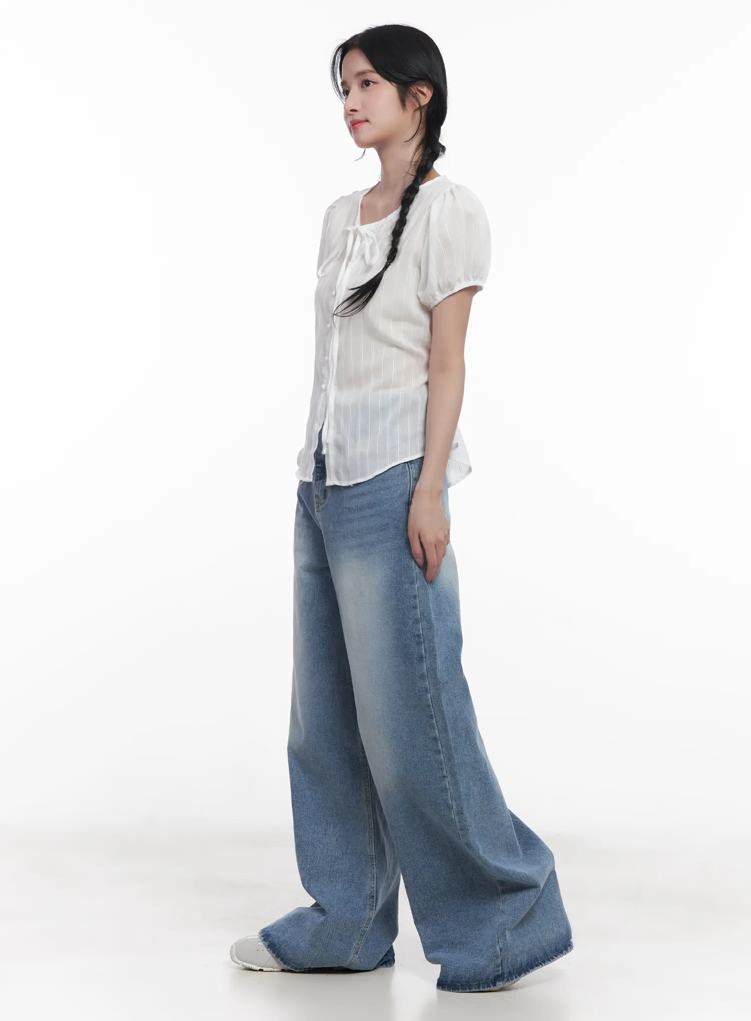 Hyorin Washed Wide-Leg Jeans CU523 - Image 4
