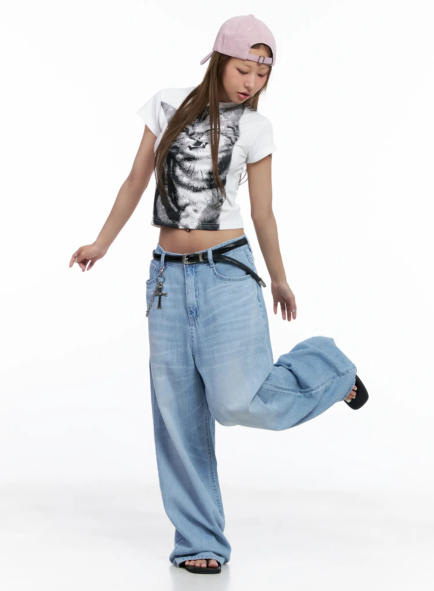 Hyoyeon Washed Balloon Wide-Leg Summer Denim Jeans CL510 - Image 3