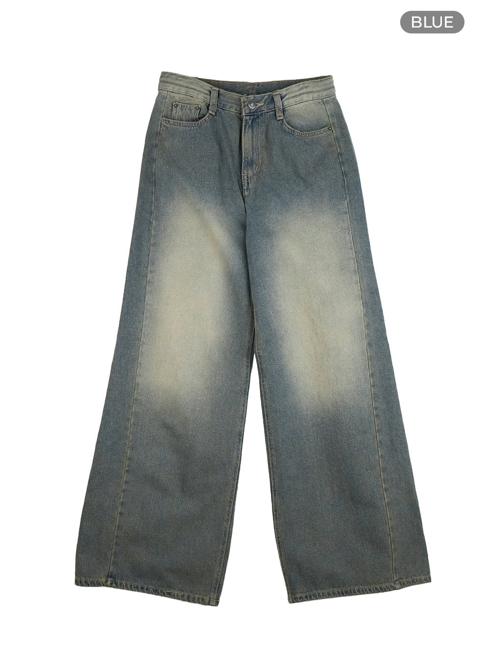 Inez Washed Denim Wide Leg Jeans IS427 - Image 9