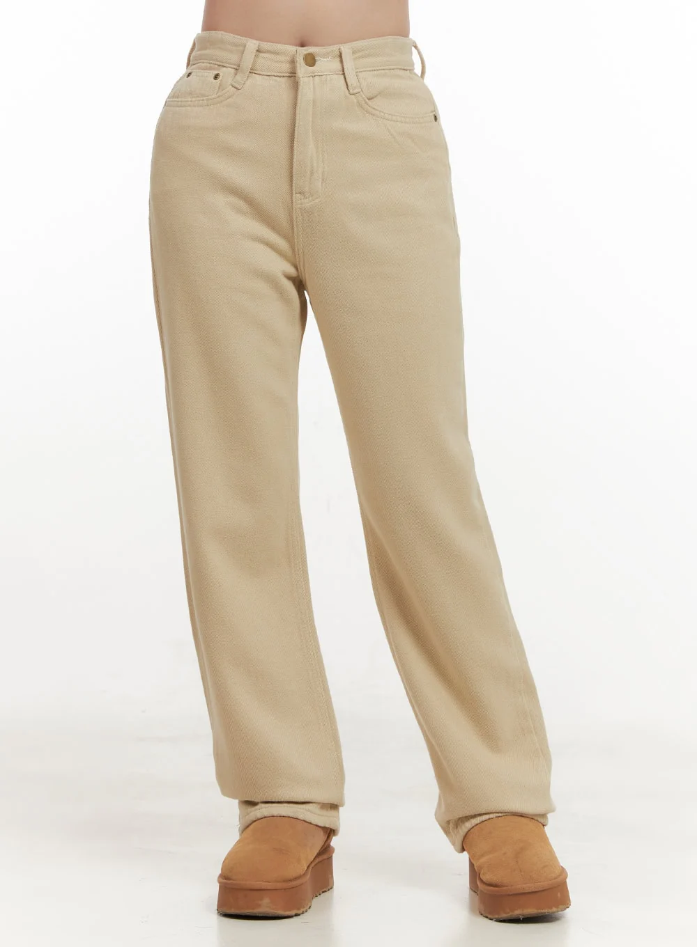 Isolde Solid Cotton Straight Fit Pants ON429