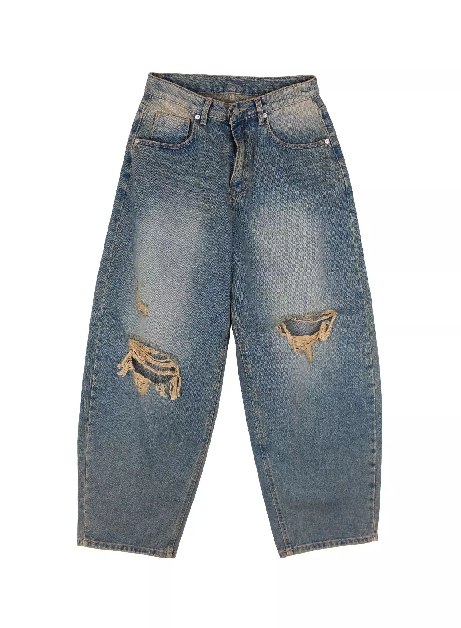 Jeemin Vintage Distressed Wide-Leg Denim Jeans  IC503 - Image 17