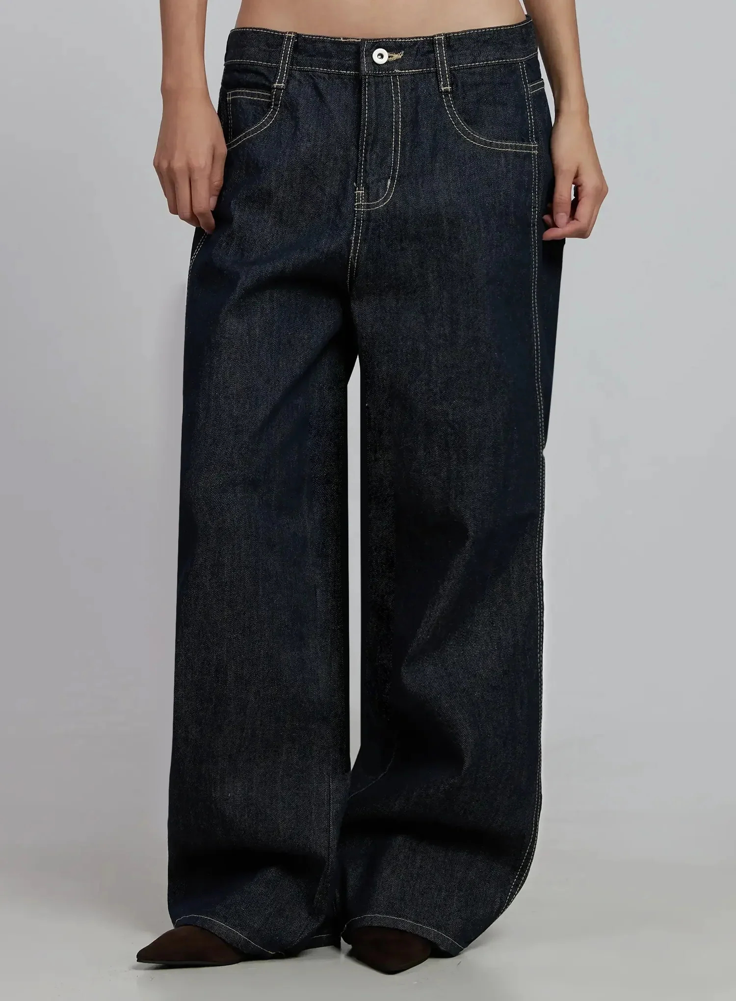Jillian Dark Wash Casual Straight Jeans IM520 - Image 6