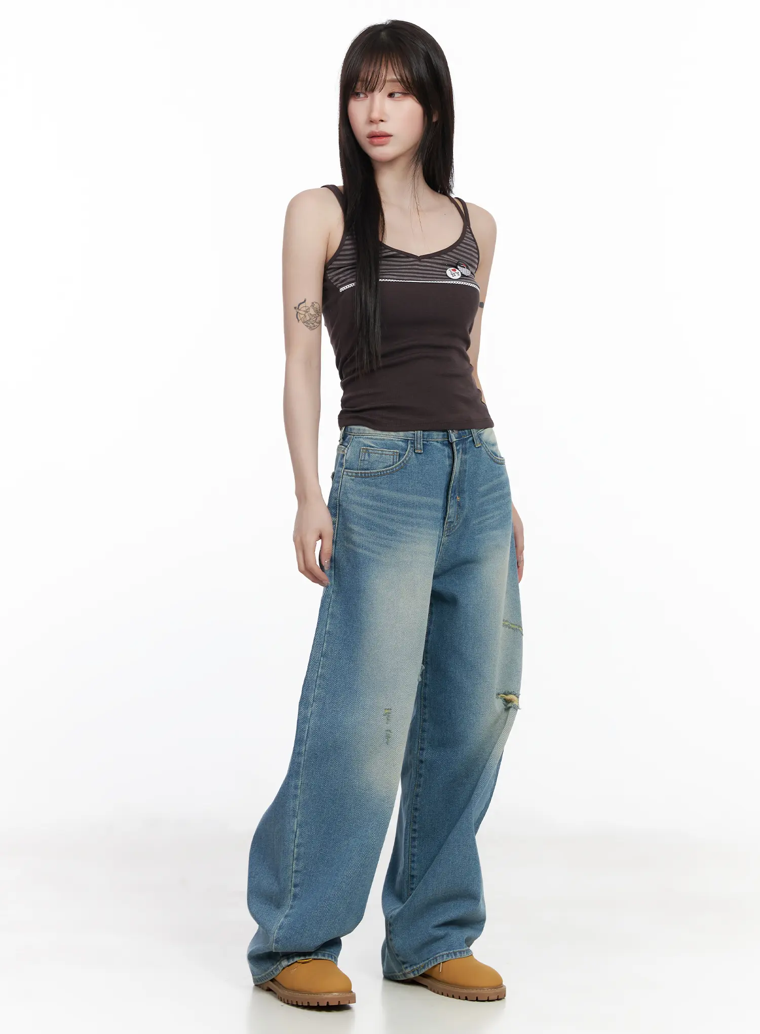 Joshua Washed Wide Leg Jeans CF523 - Image 5