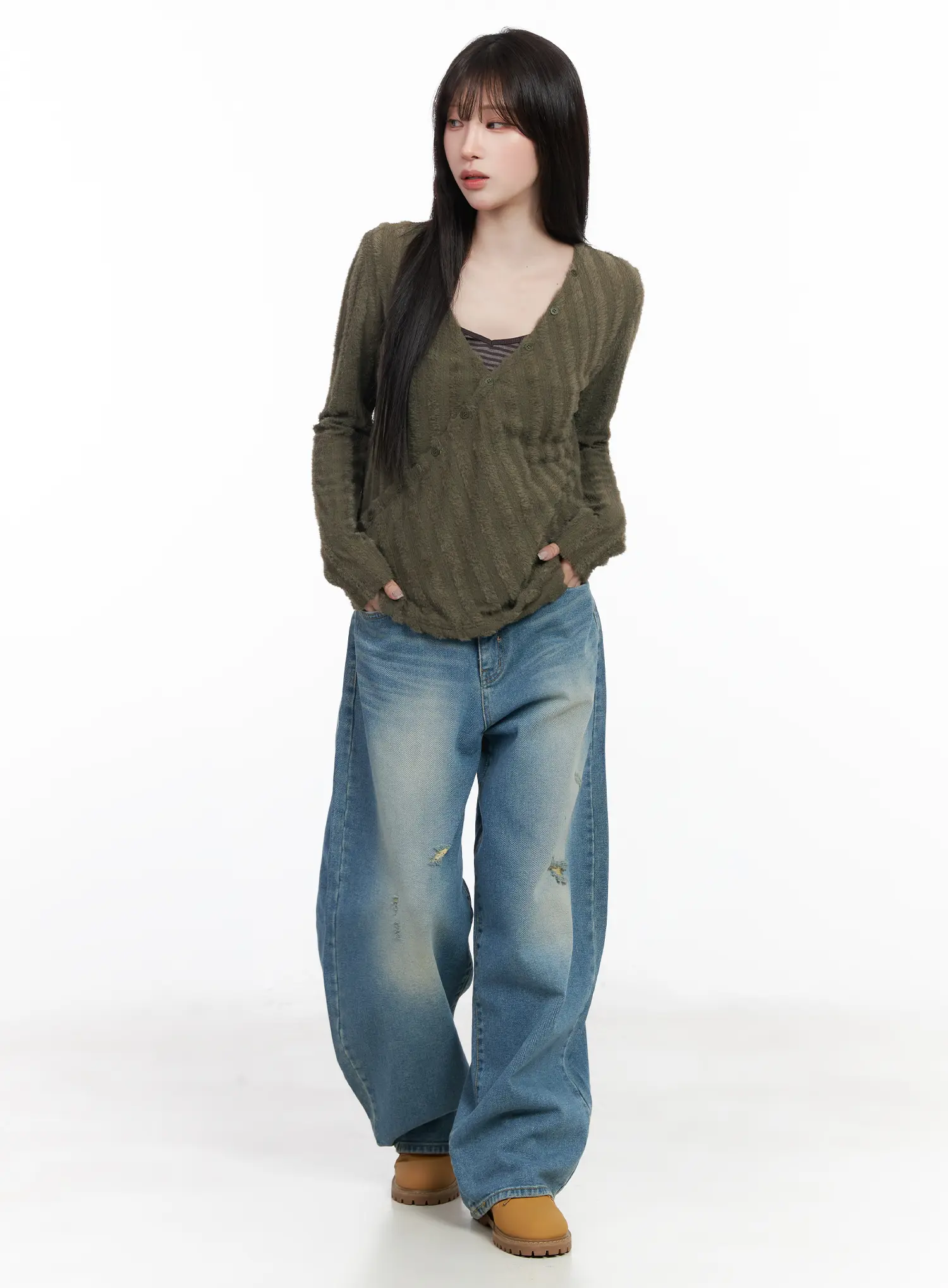 Joshua Washed Wide Leg Jeans CF523 - Image 8