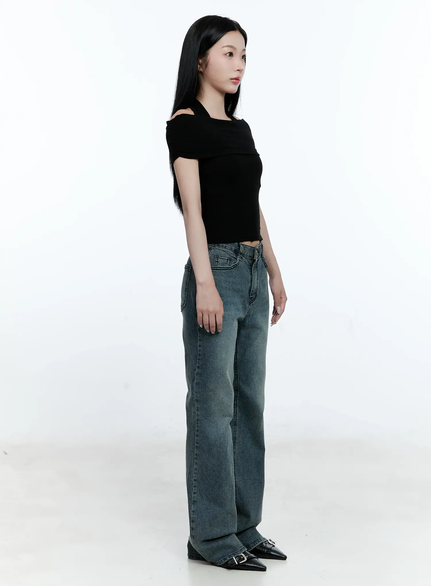 Juliet Washed Flare Denim Jeans CG513 - Image 4