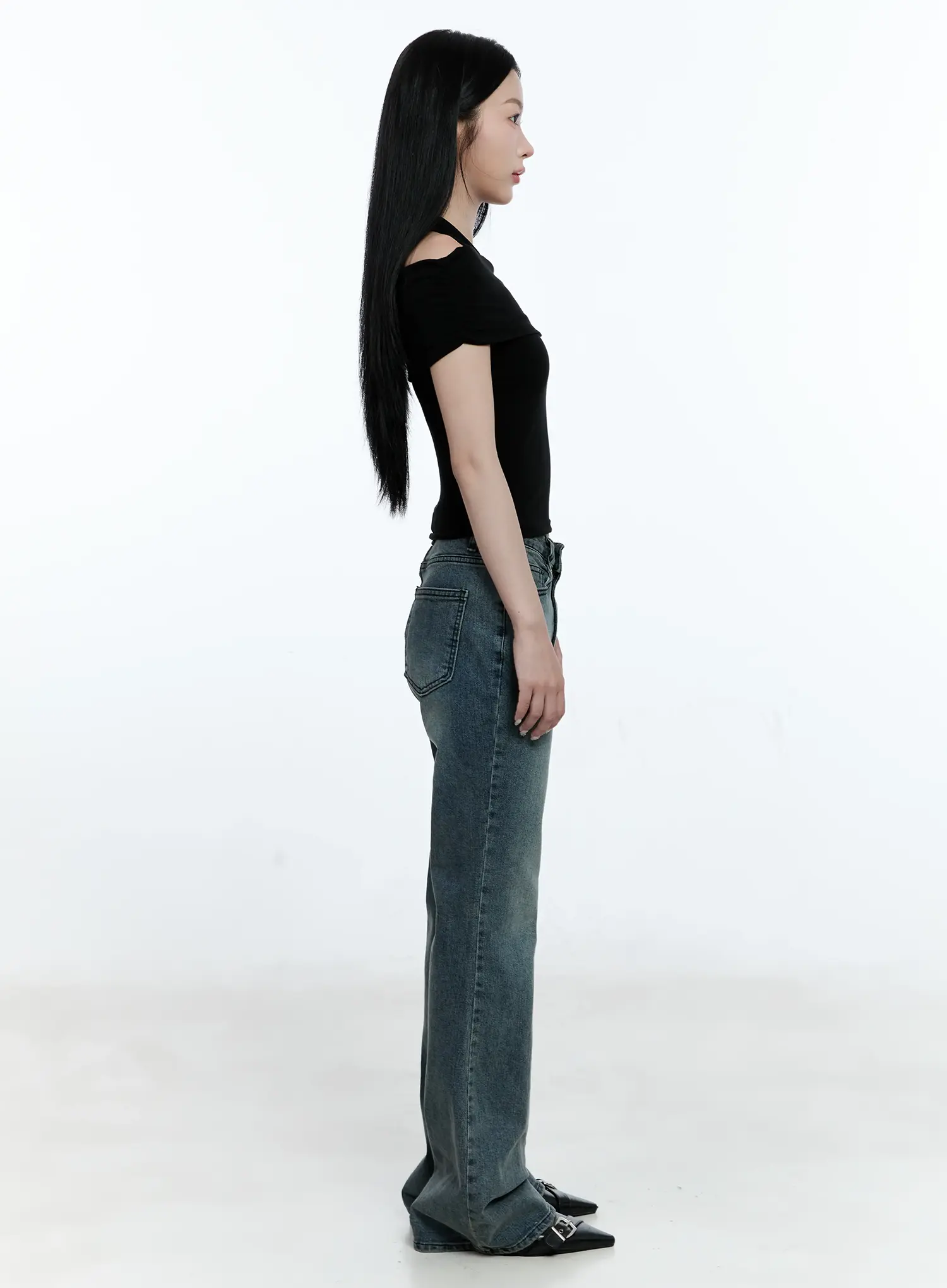 Juliet Washed Flare Denim Jeans CG513 - Image 5