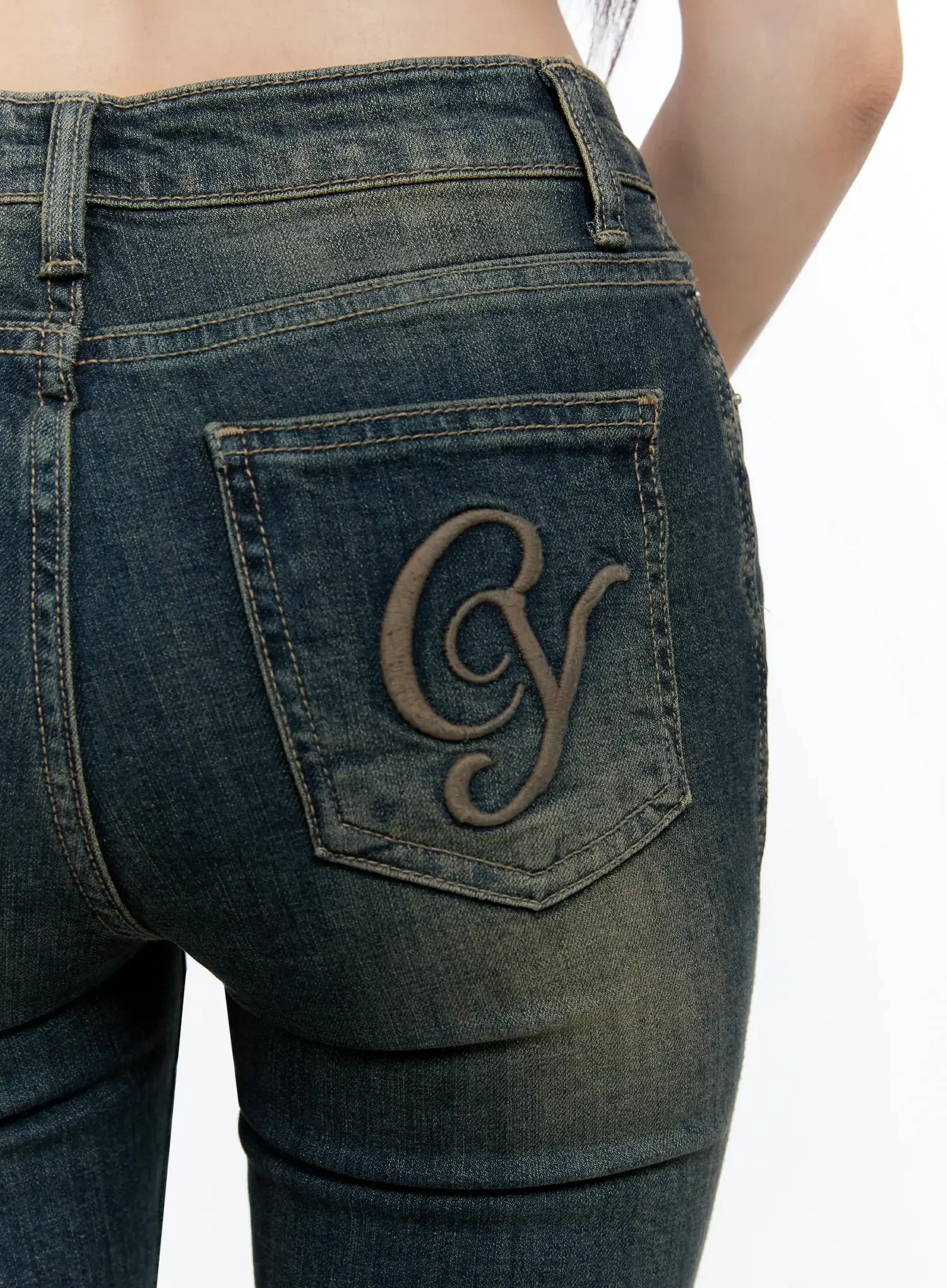 Karla Vintage Logo Flare Jeans IO520 - Image 2