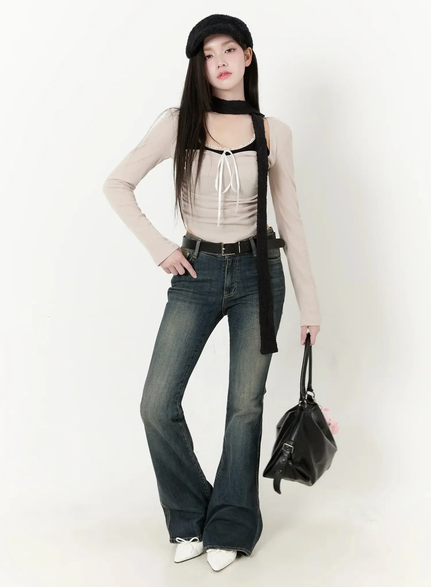 Karla Vintage Logo Flare Jeans IO520 - Image 9