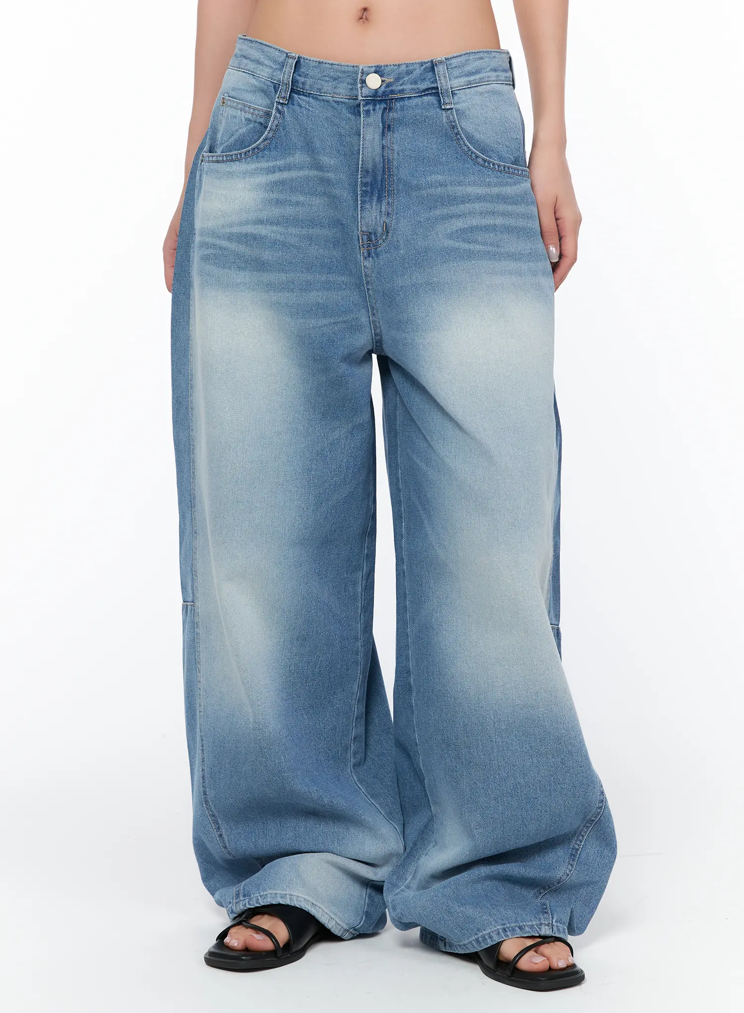 Karrah Washed Relaxed Baggy Jeans CA514