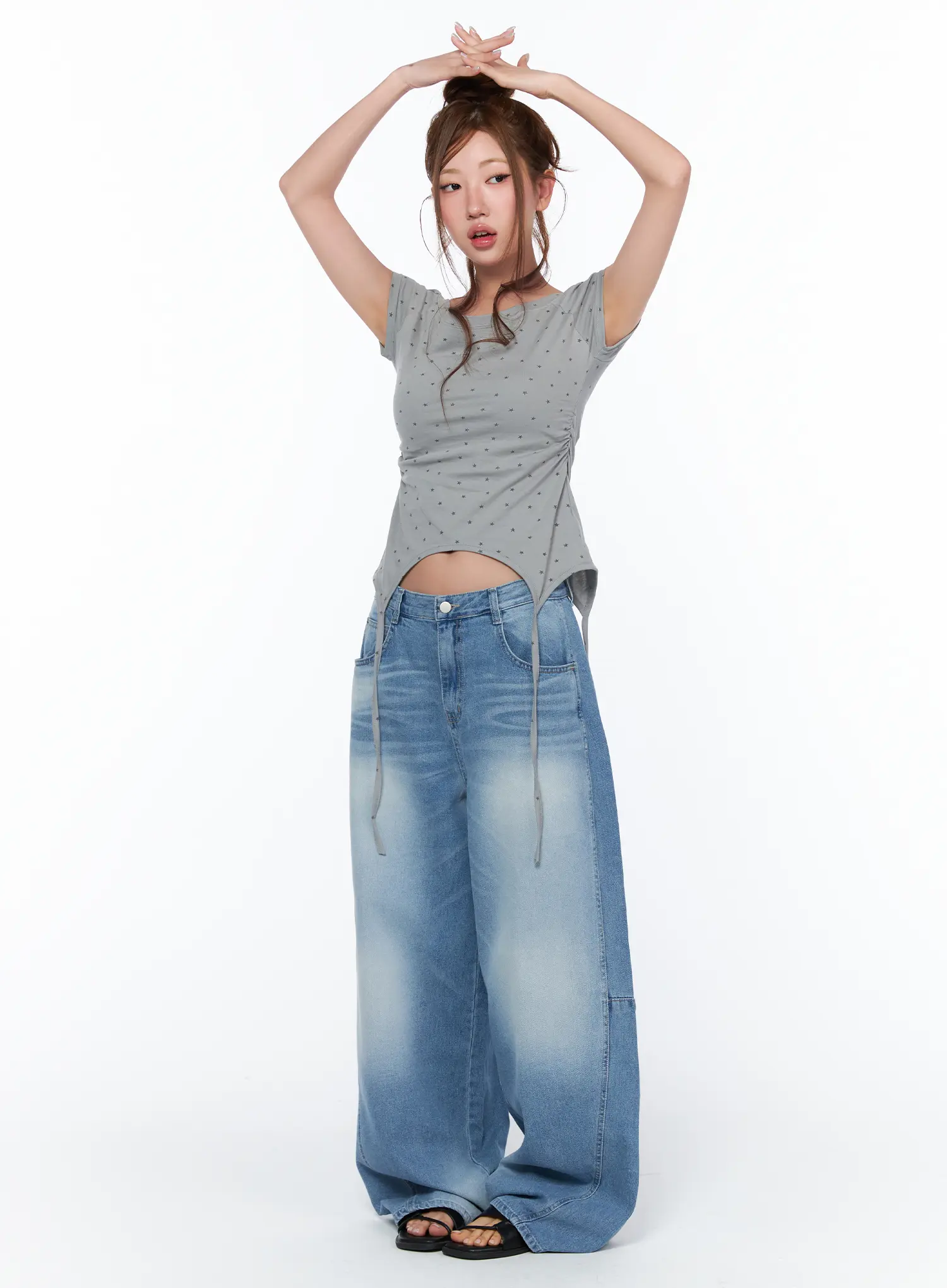 Karrah Washed Relaxed Baggy Jeans CA514 - Image 2