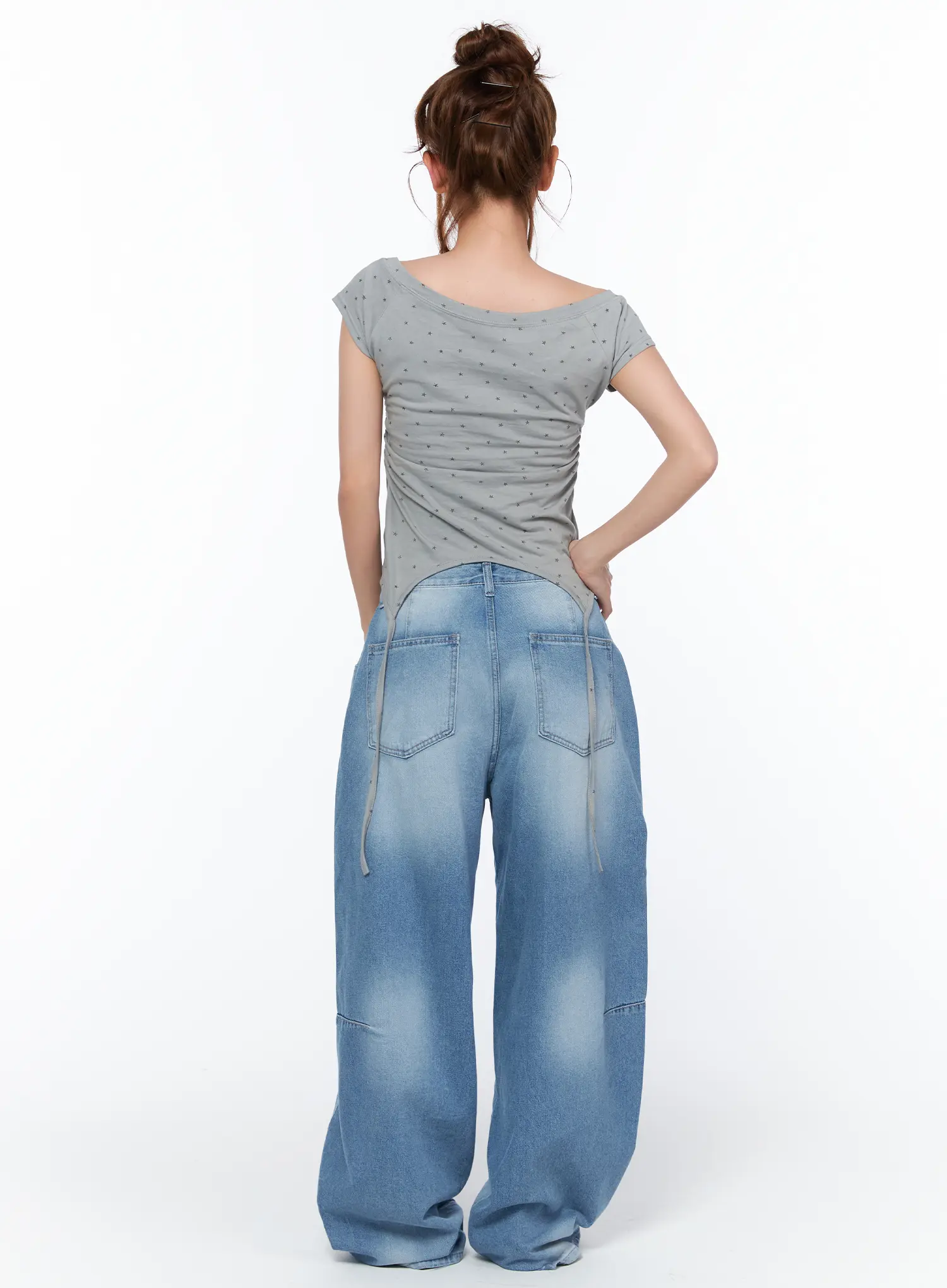 Karrah Washed Relaxed Baggy Jeans CA514 - Image 8