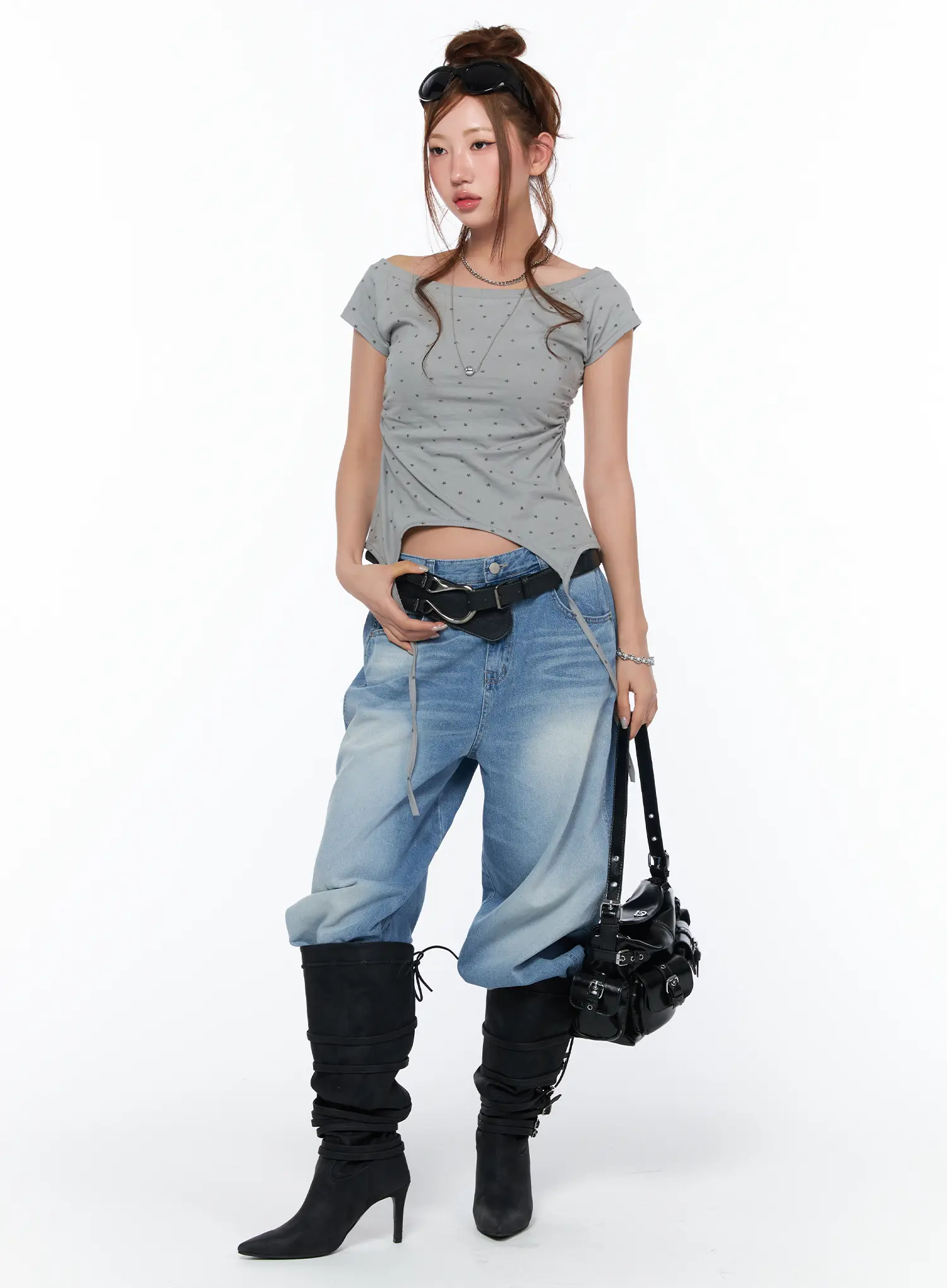 Karrah Washed Relaxed Baggy Jeans CA514 - Image 9