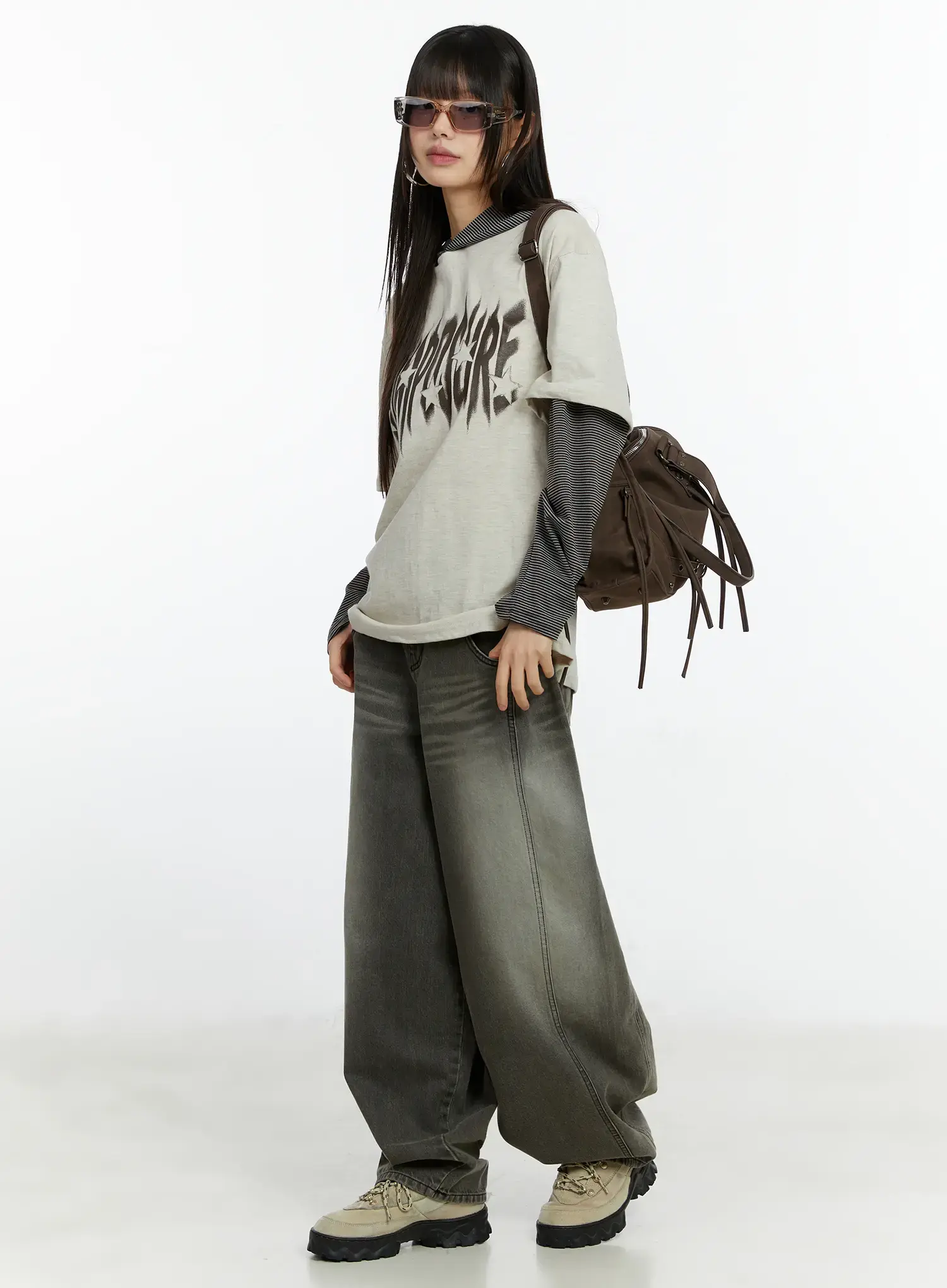 Karter Angel Wing Washed Wide Leg Jeans CF509 - Image 8