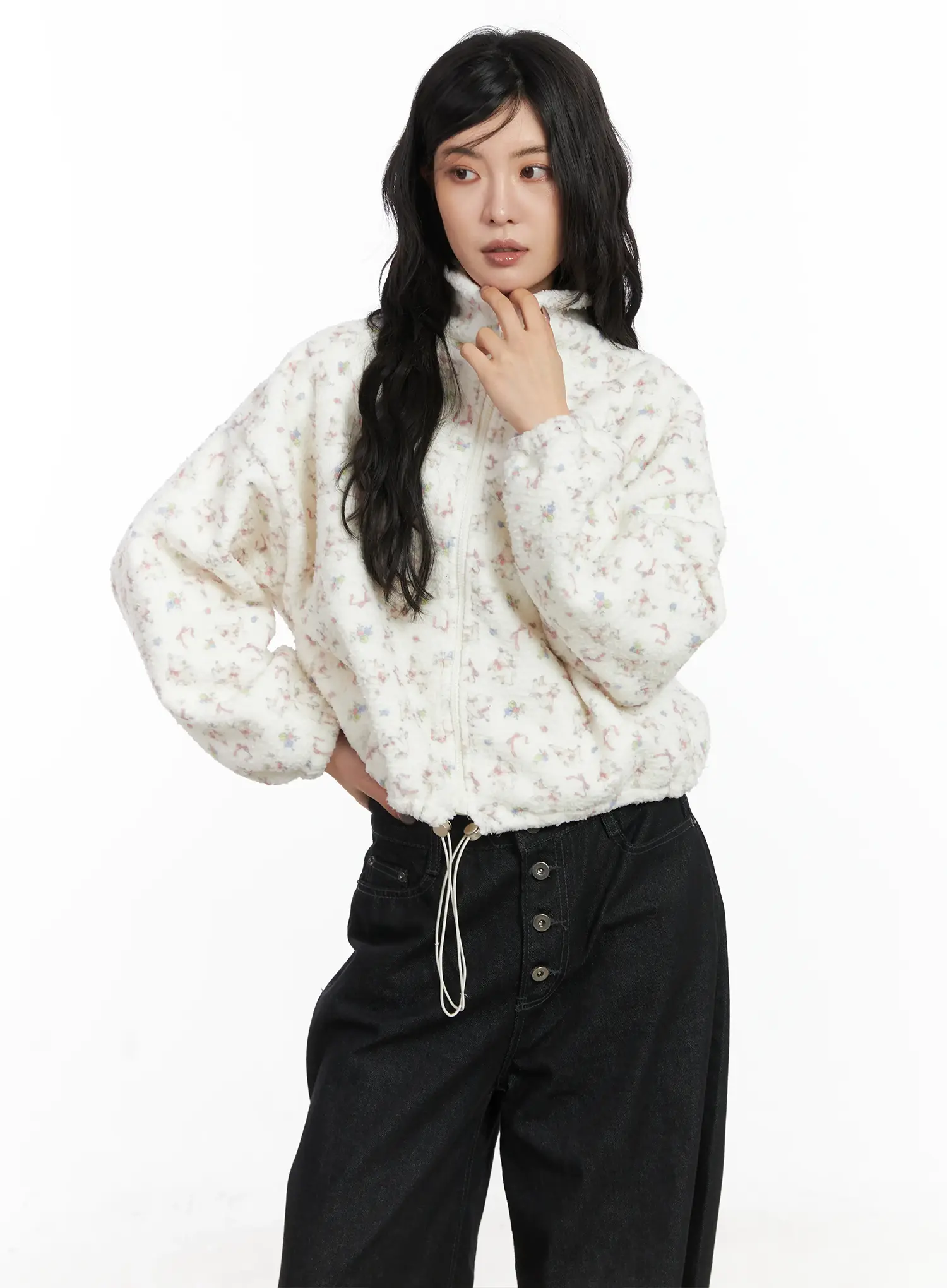Kelfie Overfit Fleece Jacket CN528 - Image 3