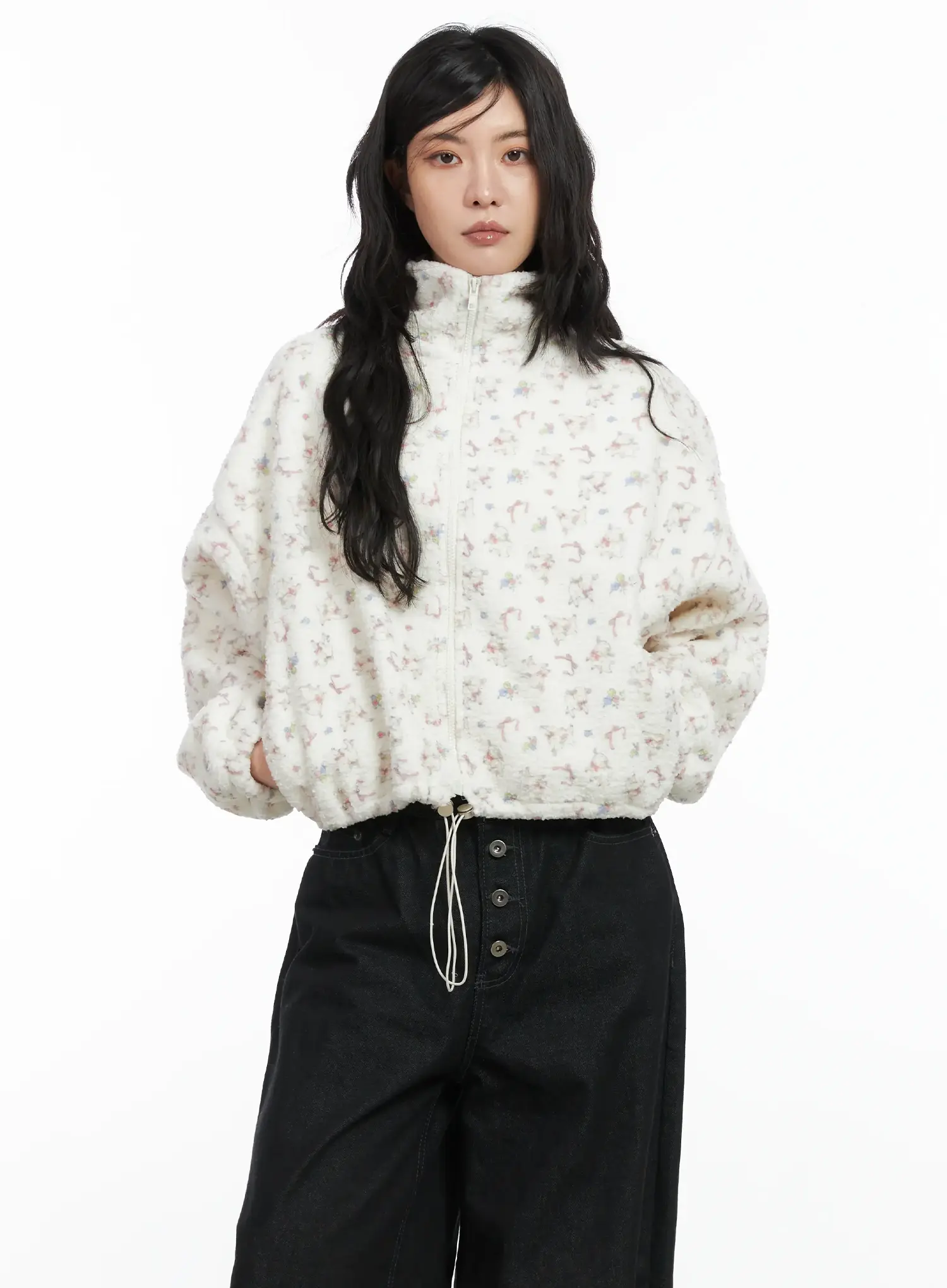 Kelfie Overfit Fleece Jacket CN528 - Image 7