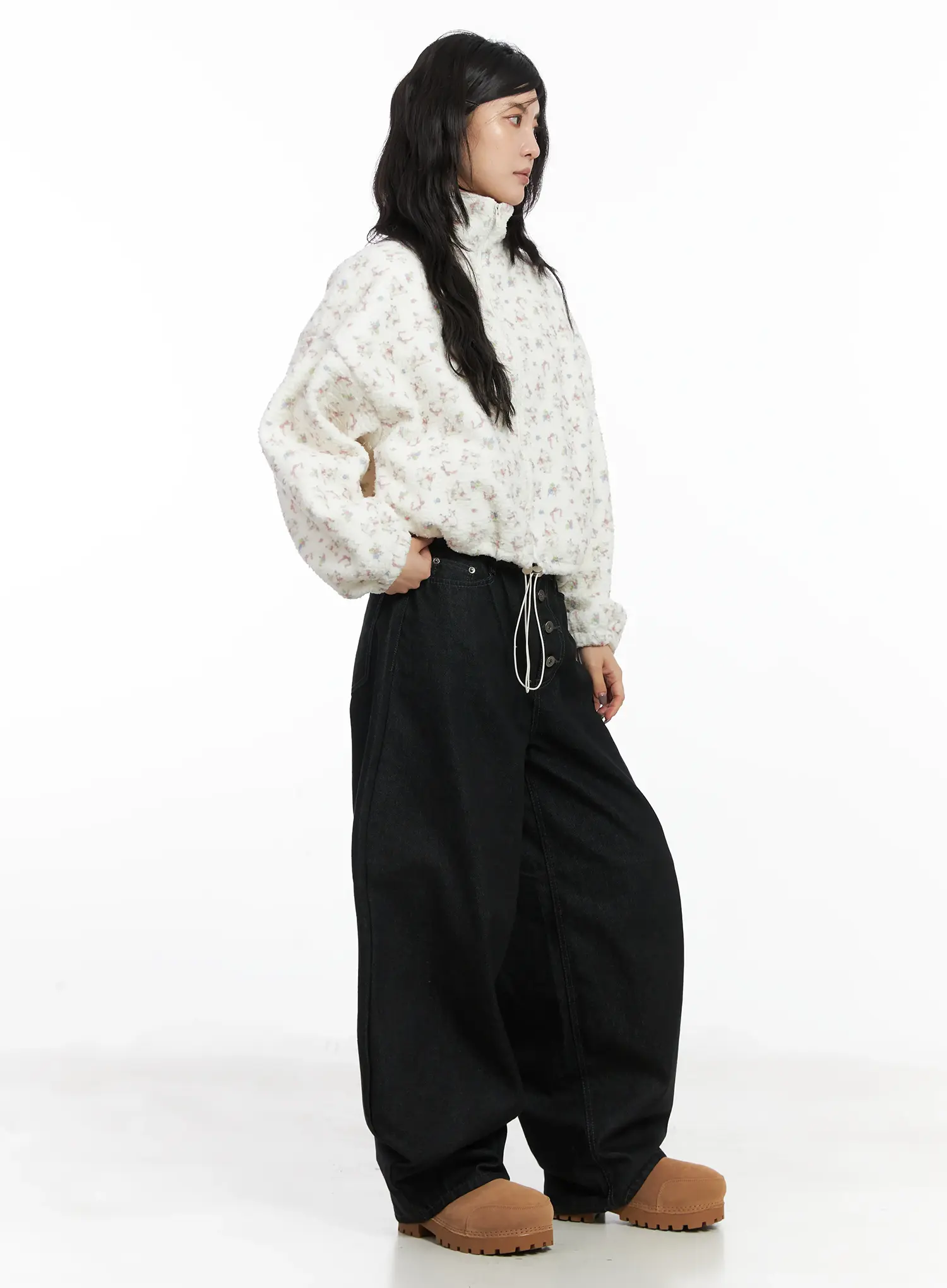 Kelfie Overfit Fleece Jacket CN528 - Image 8
