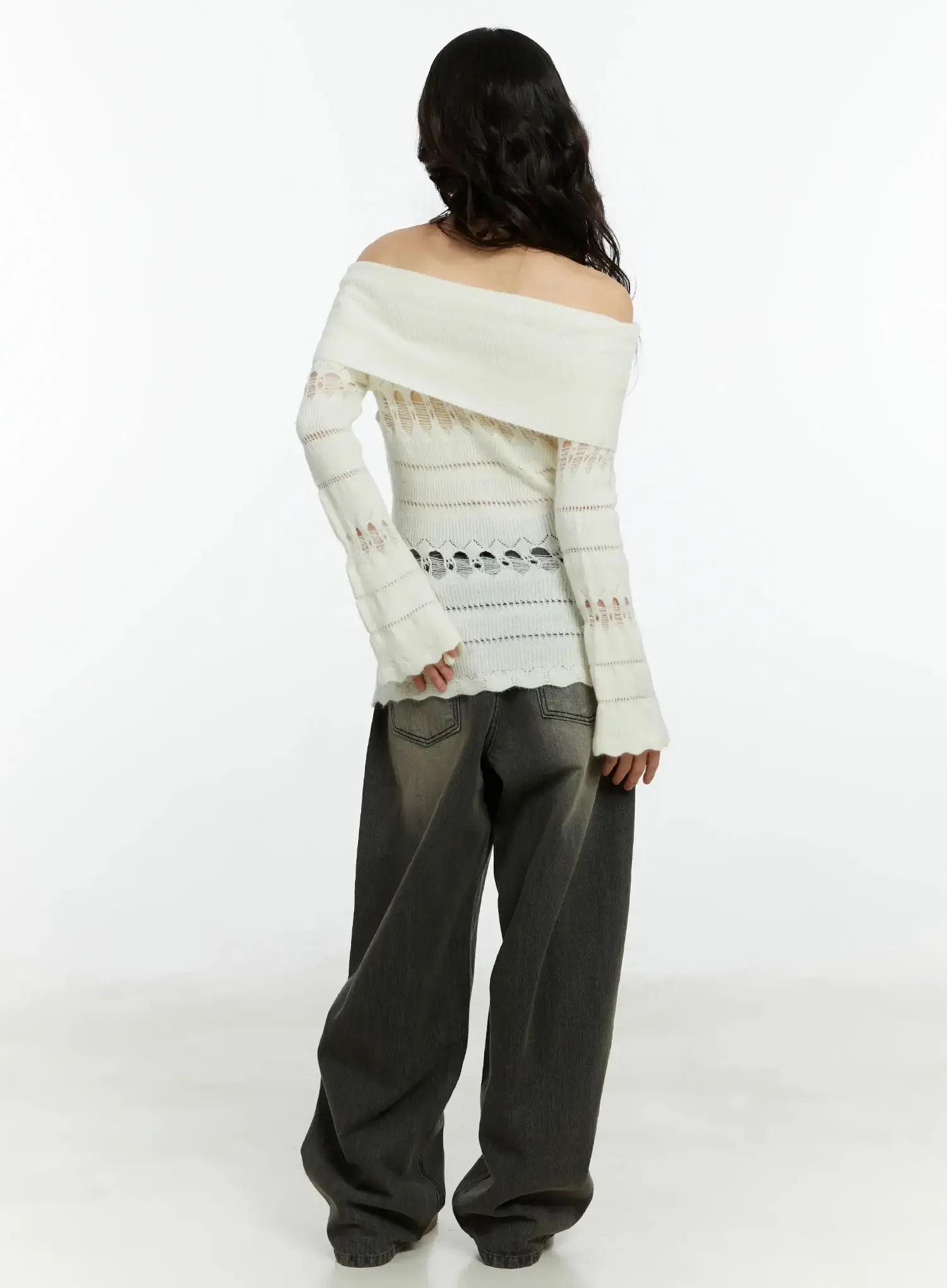 Kenna Washed Backstrap Wide Leg Jeans CF509 - Image 5