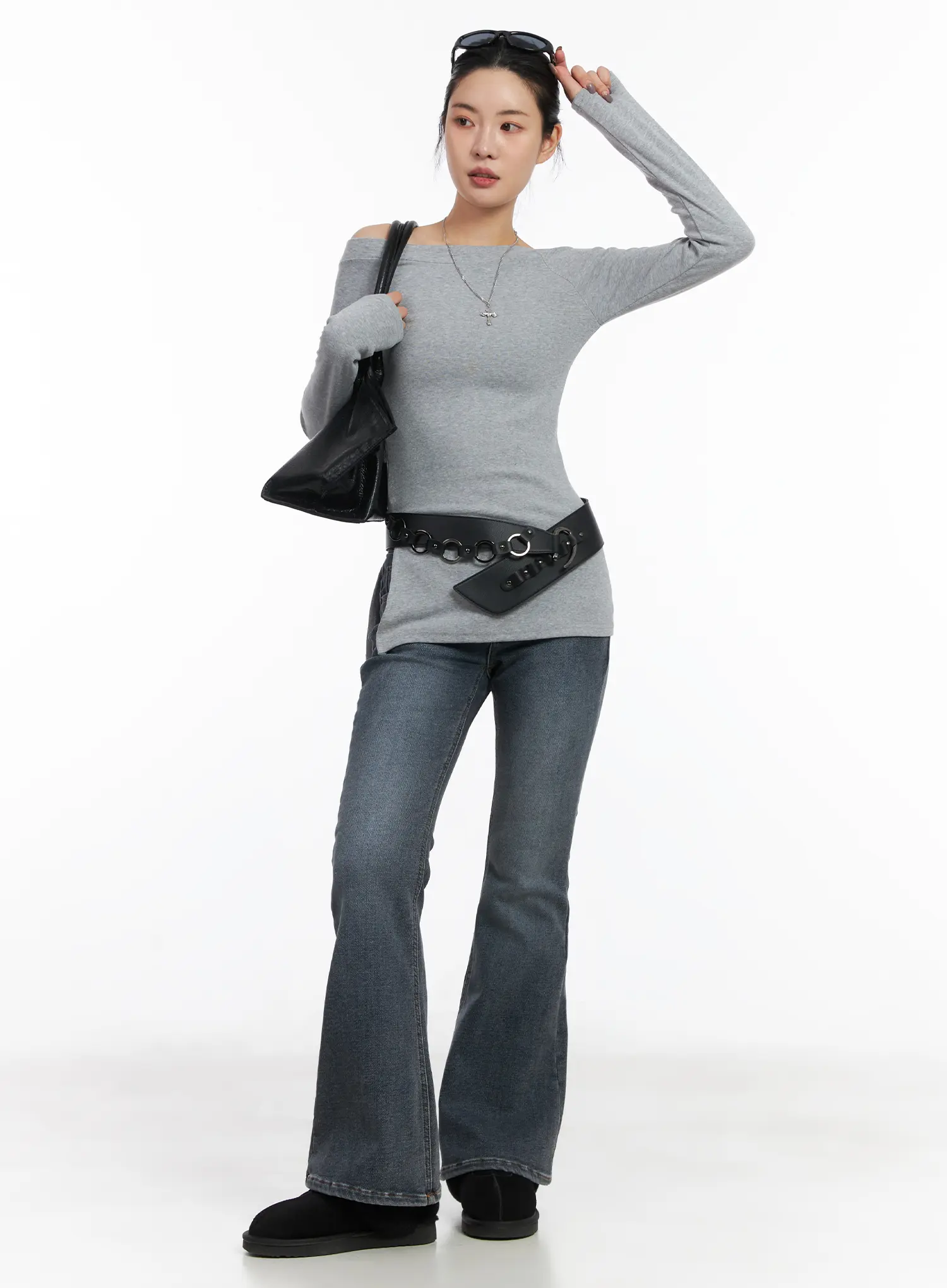 Kiera Low-Rise Fleece-Lined Bootcut Jeans CD509
