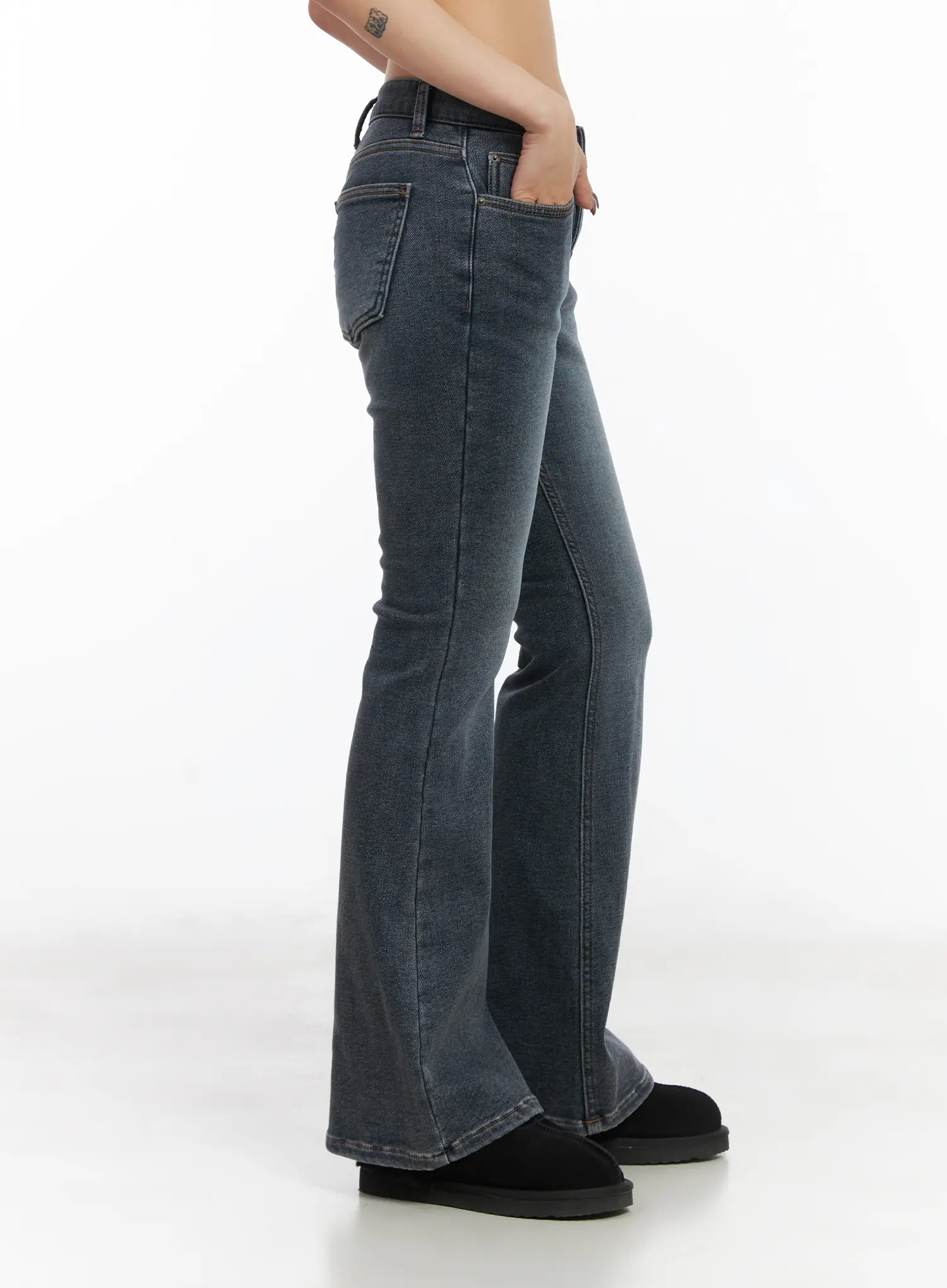 Kiera Low-Rise Fleece-Lined Bootcut Jeans CD509 - Image 4
