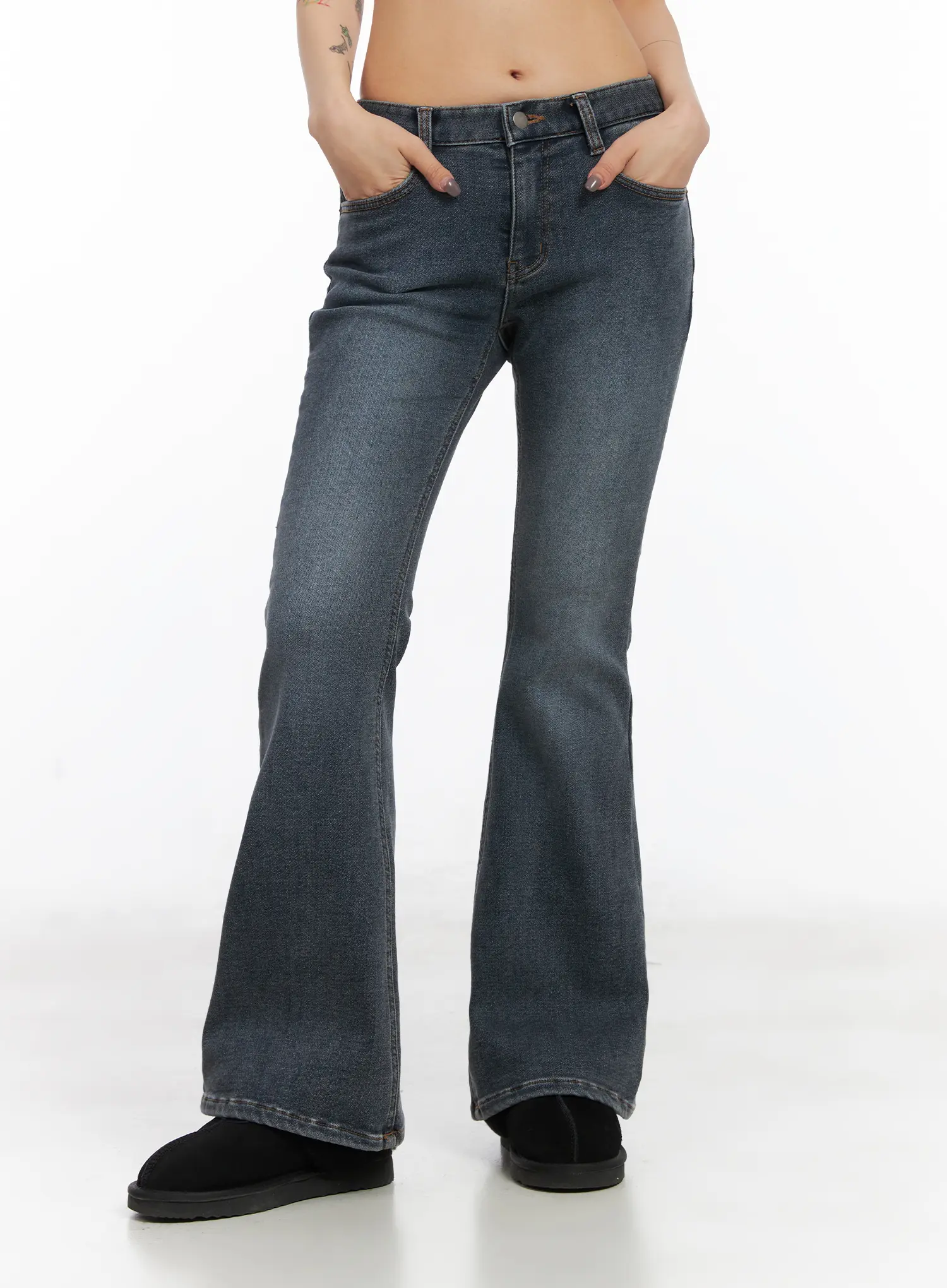 Kiera Low-Rise Fleece-Lined Bootcut Jeans CD509 - Image 8