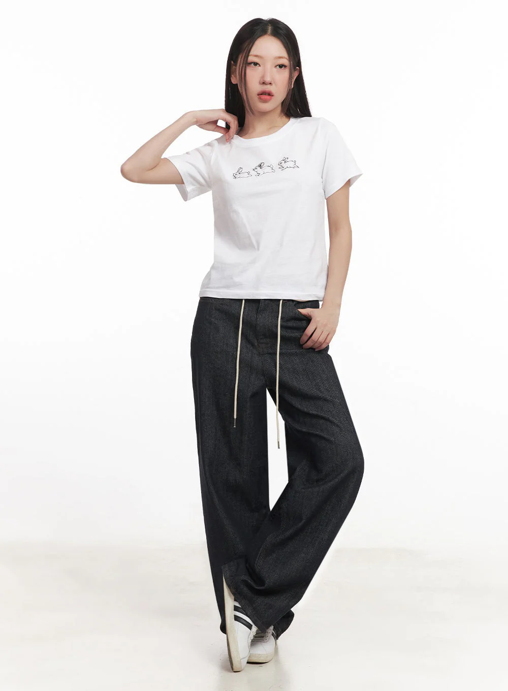 Kirsten String Wide-Leg Summer Denim Jeans IM528 - Image 9