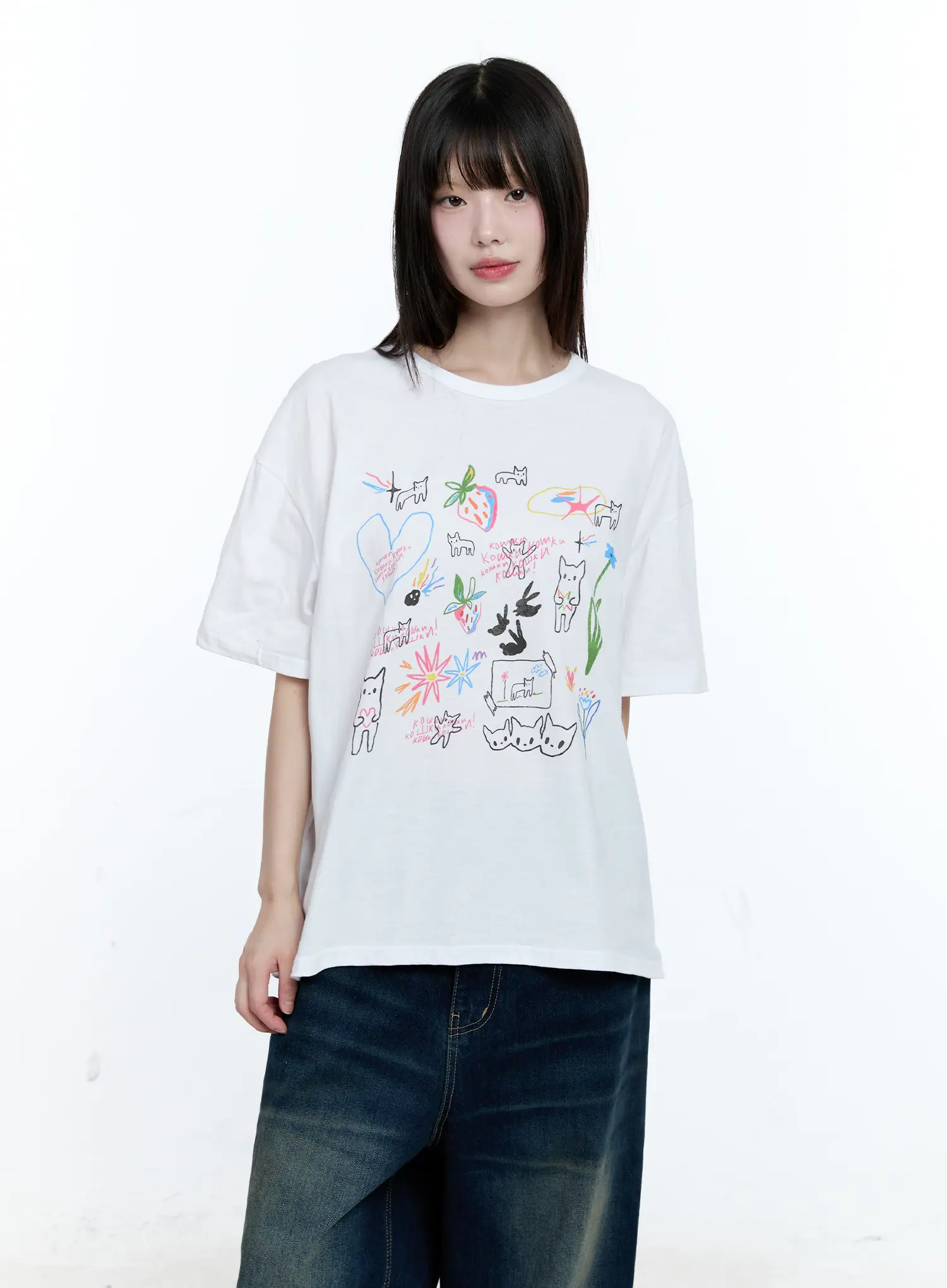 Kitty Doodle Graphic Tee CG511 - Image 10